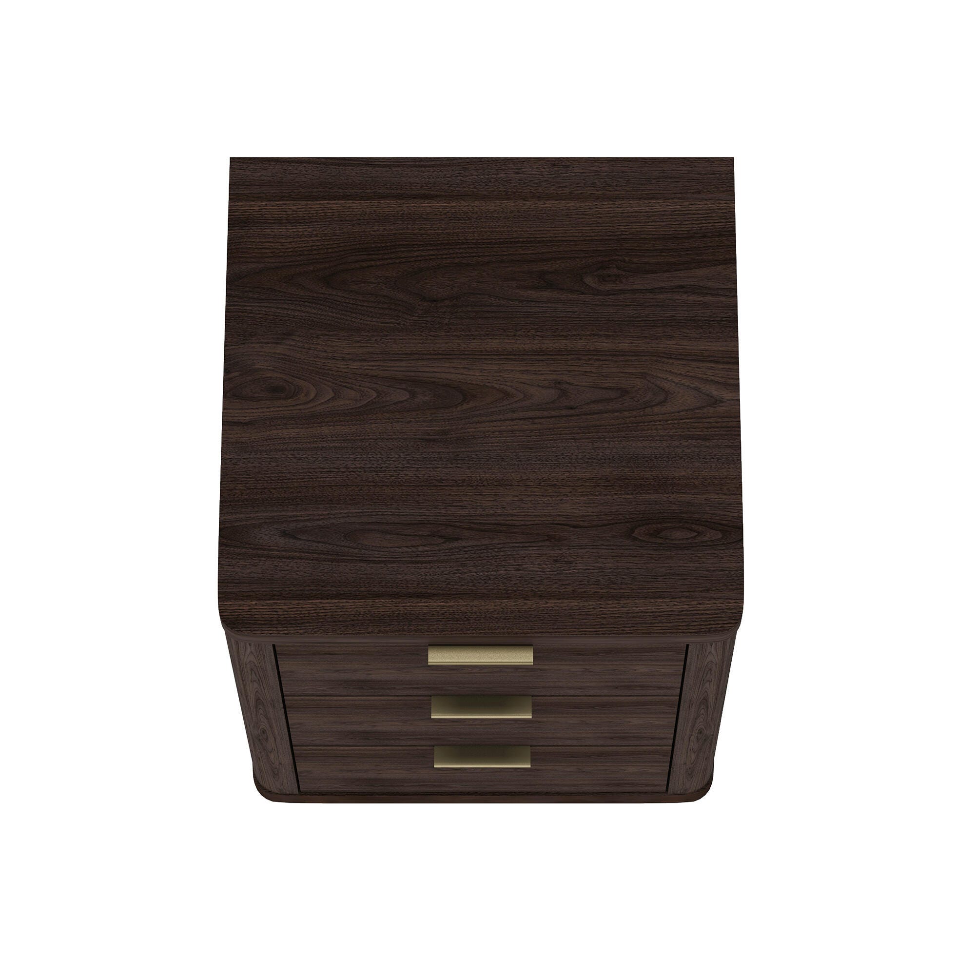 Manhattan Comfort Evelyn 20" 3 Drawer Nightstand, Brown, large