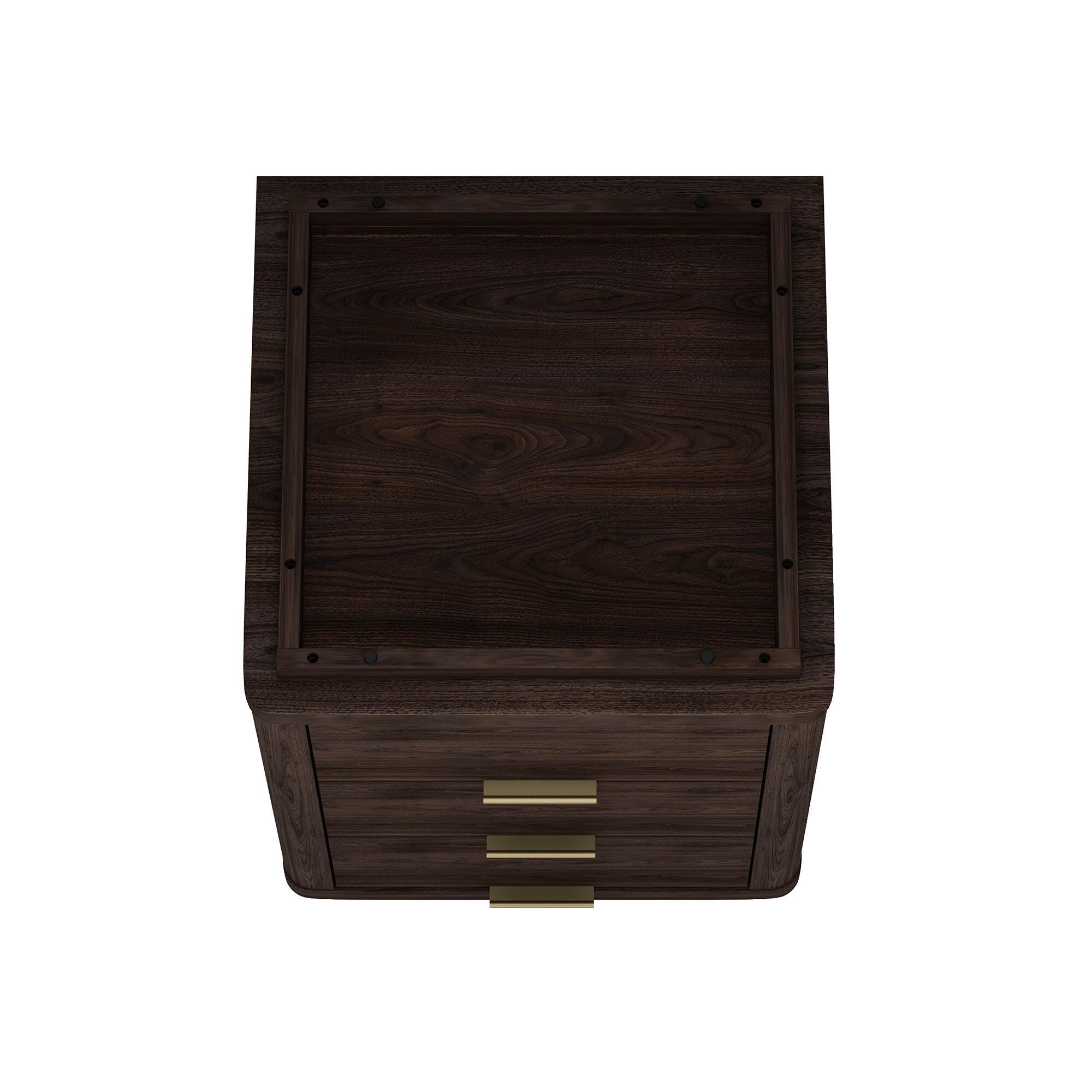 Manhattan Comfort Evelyn 20" 3 Drawer Nightstand, Brown, large