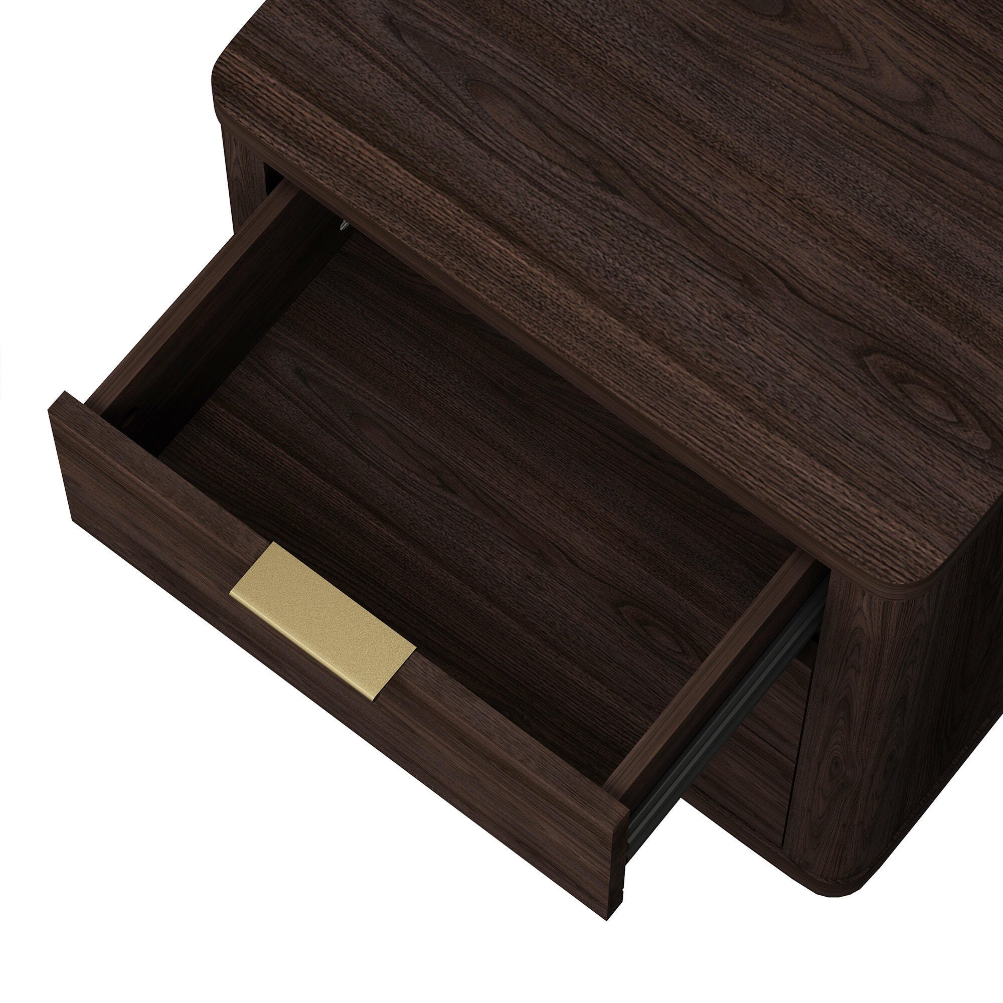 Manhattan Comfort Evelyn 20" 3 Drawer Nightstand, Brown, large