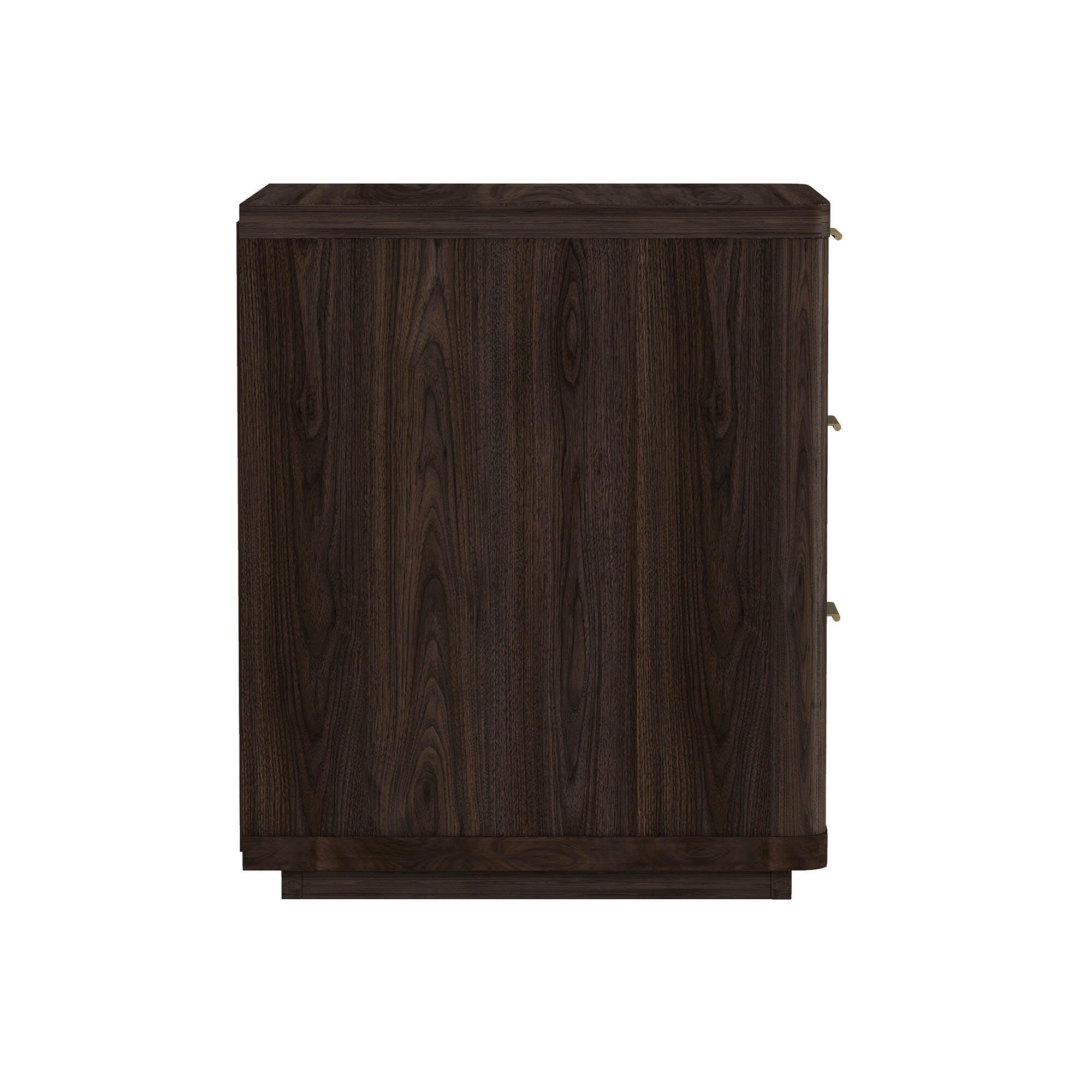 Manhattan Comfort Evelyn 20" 3 Drawer Nightstand, Brown, large