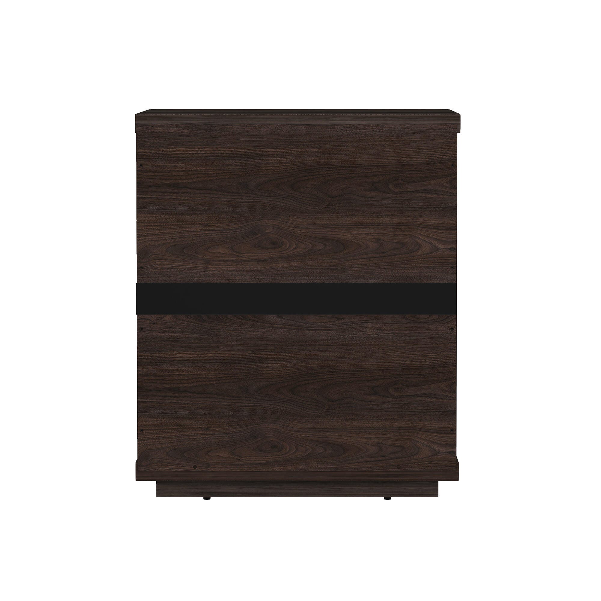 Manhattan Comfort Evelyn 20" 3 Drawer Nightstand, Brown, large