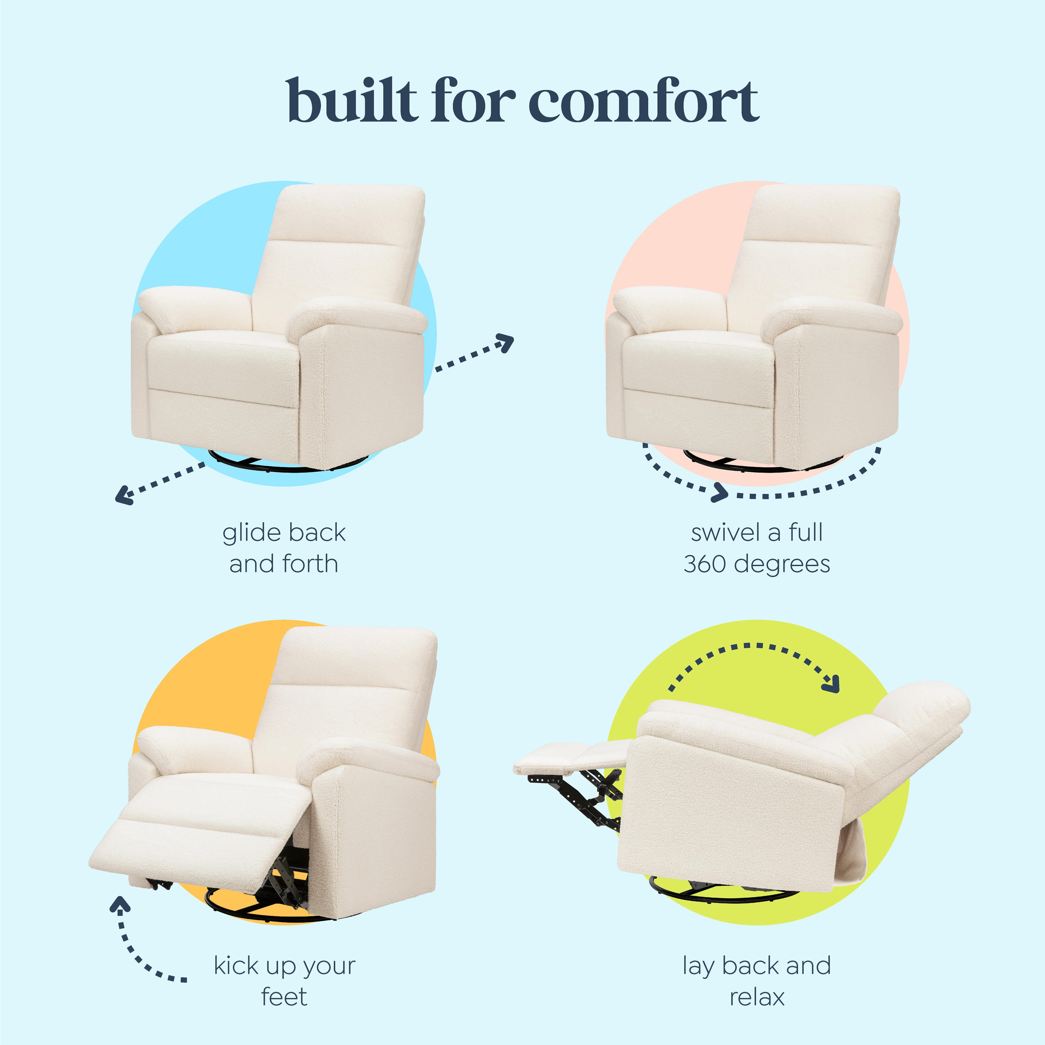 daVinci Suzy Manual Recliner, Cream, large
