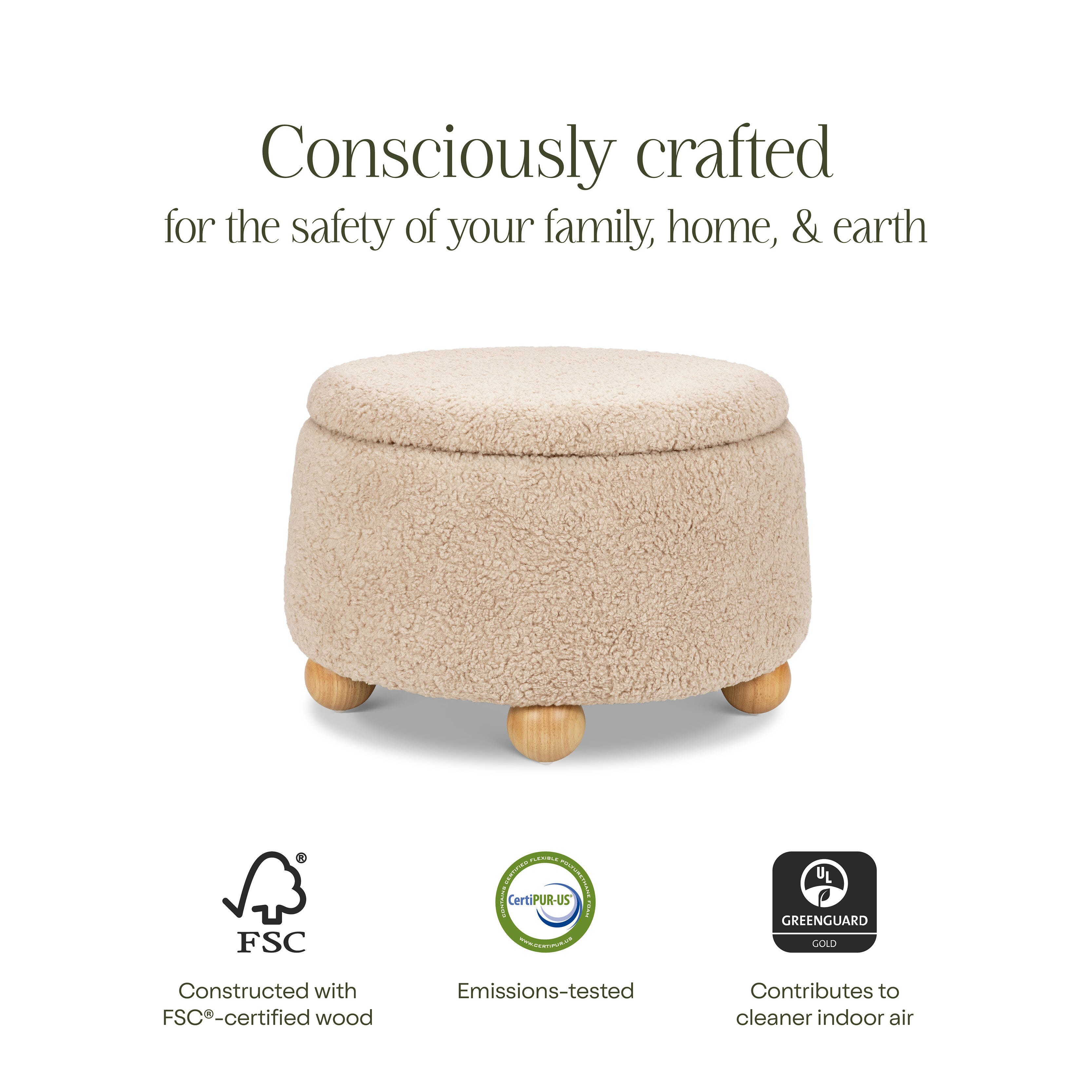 Namesake Ottoman with Storage, Beige, large