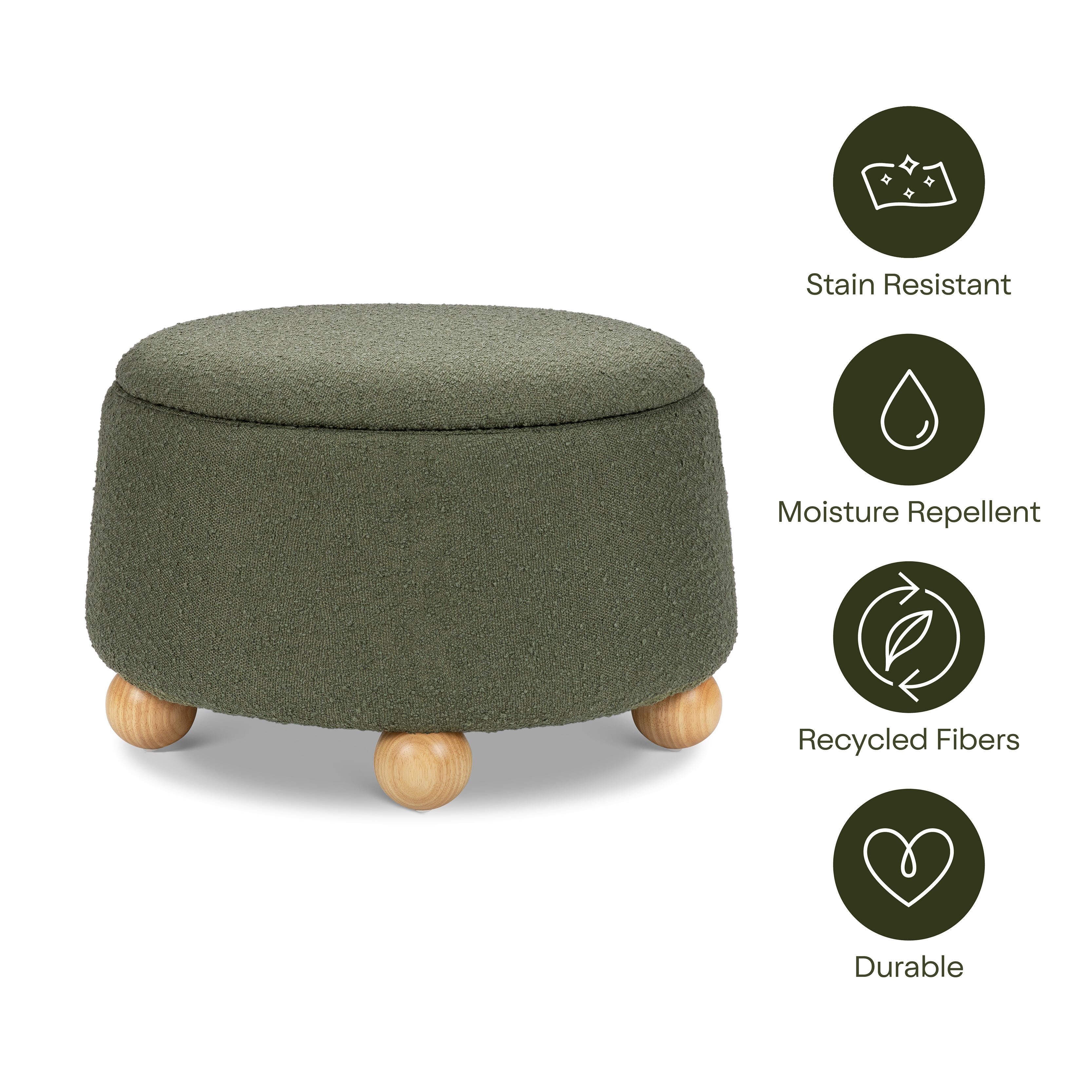 Namesake Ottoman with Storage, Green, large