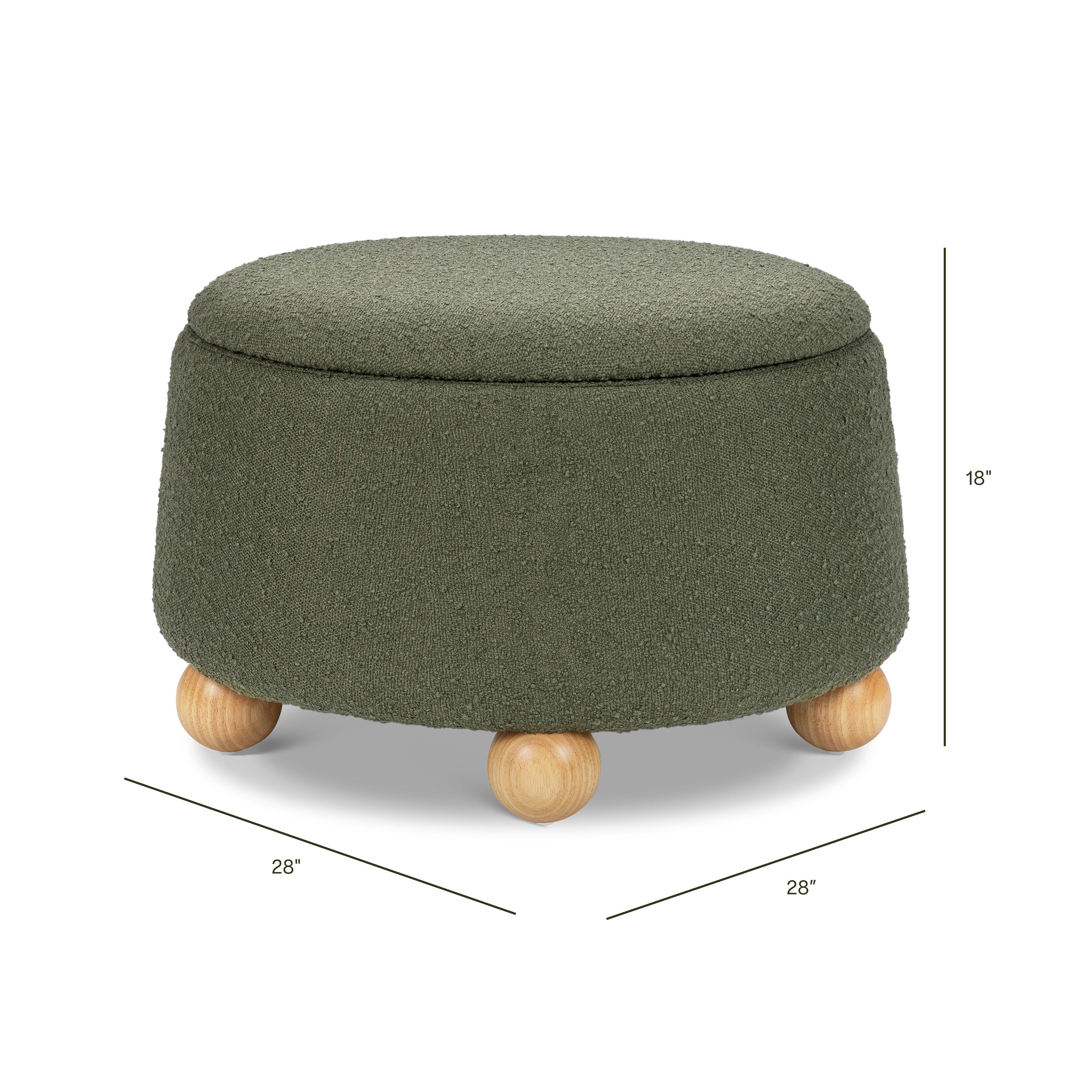 Namesake Ottoman with Storage, Green, large