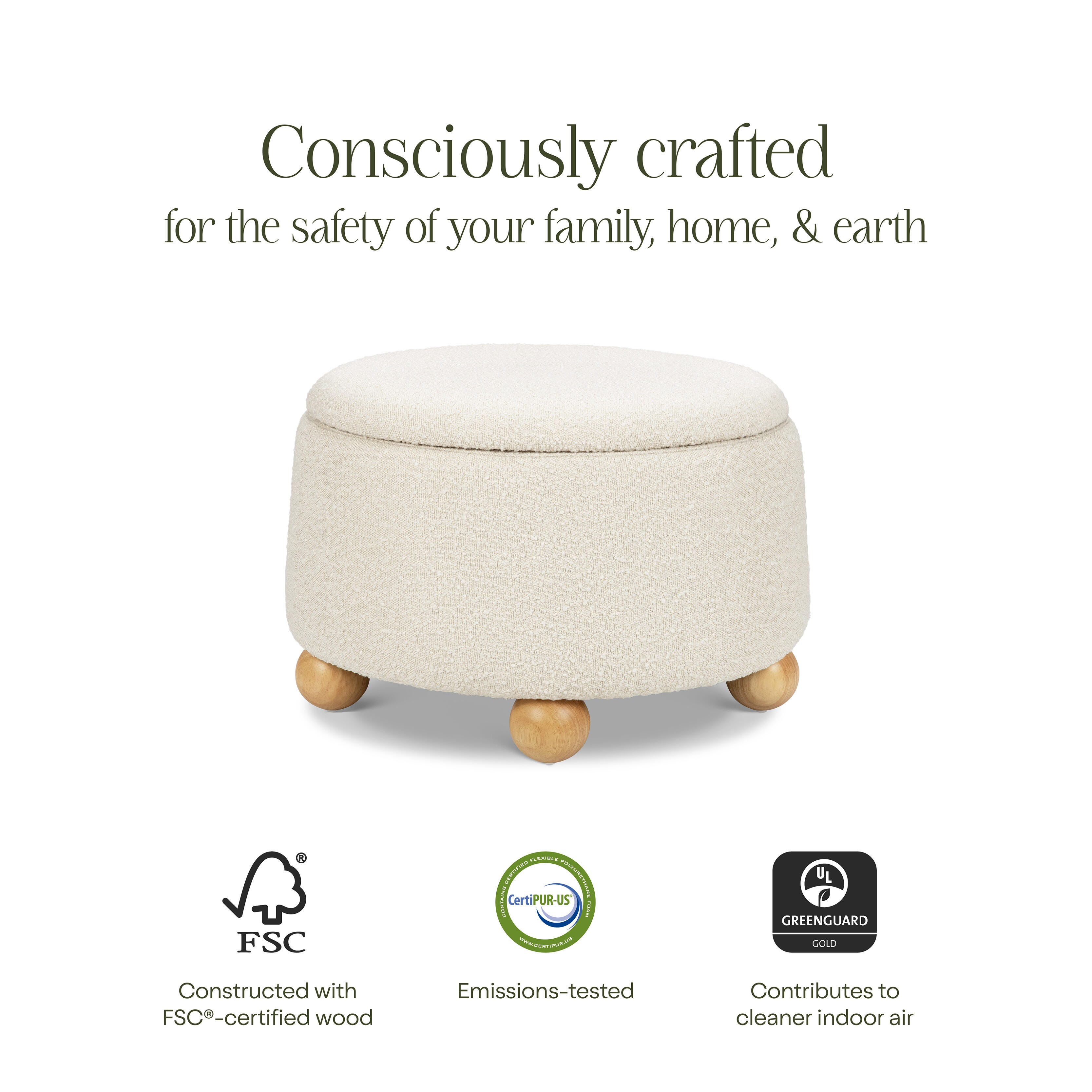 Namesake Ottoman with Storage, White, large