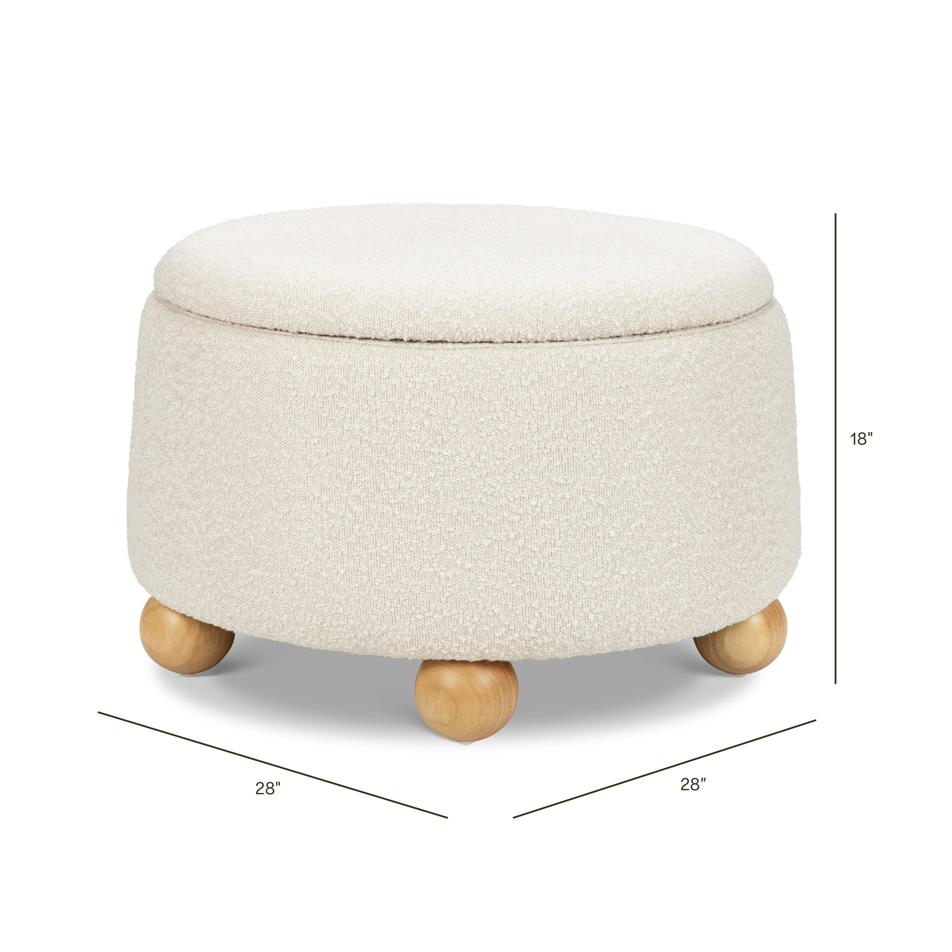Namesake Ottoman with Storage, White, large