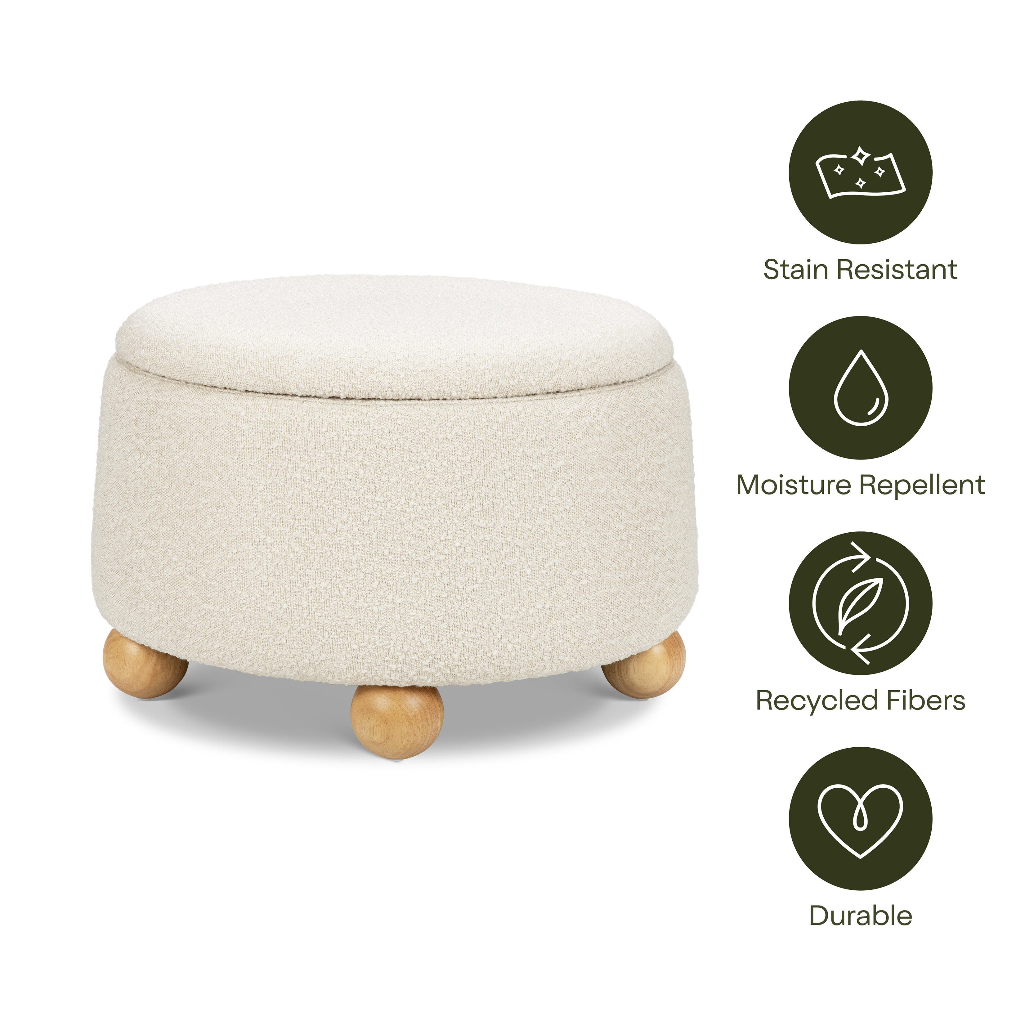 Namesake Ottoman with Storage, White, large
