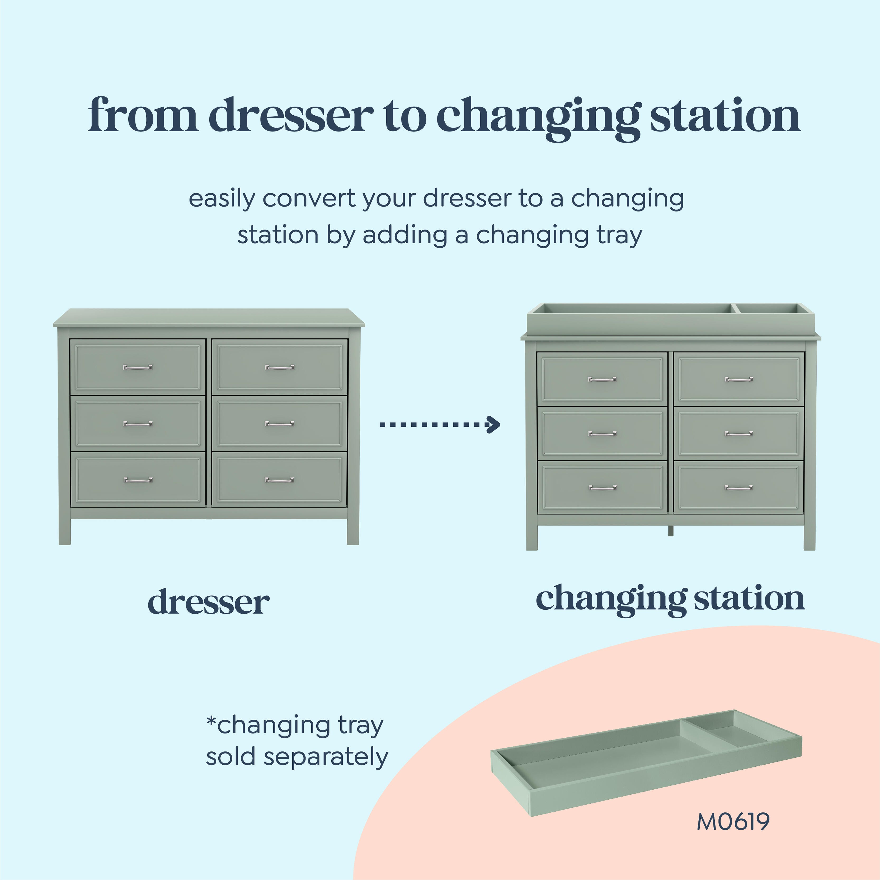 daVinci Charlie 6 Drawer Dresser, , large