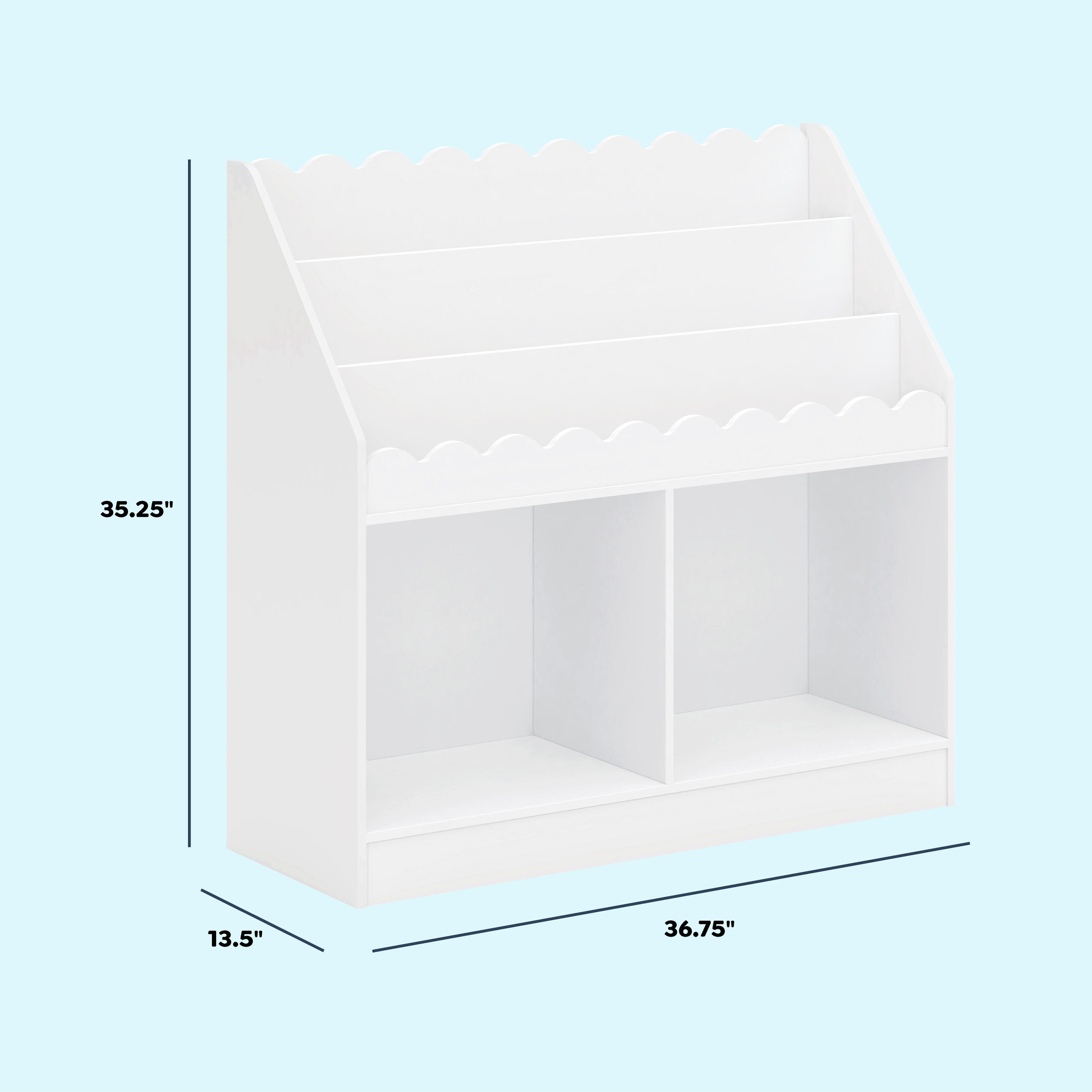 daVinci Sammy Scallop Bookcase, White, large