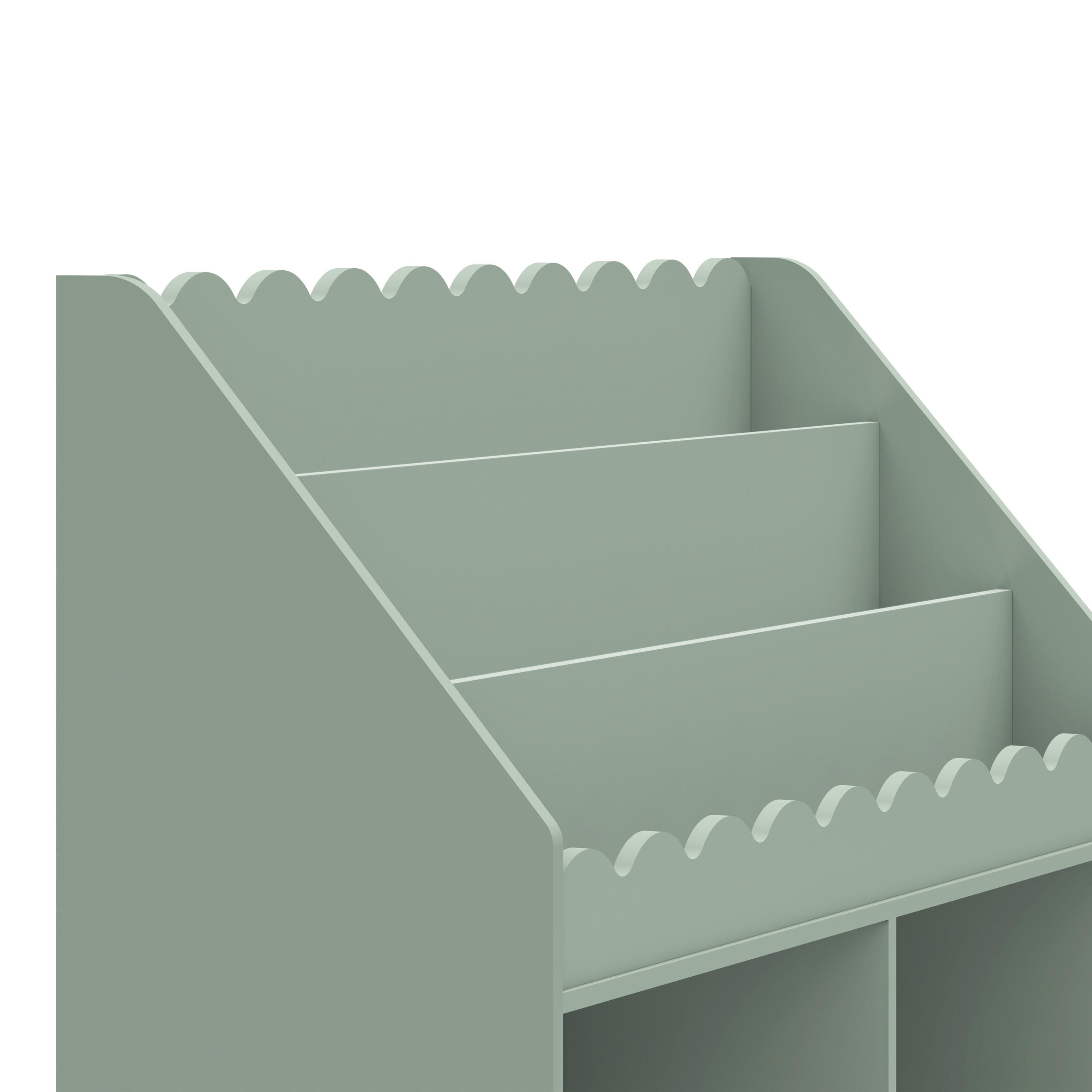 daVinci Sammy Scallop Bookcase, Light Sage, large