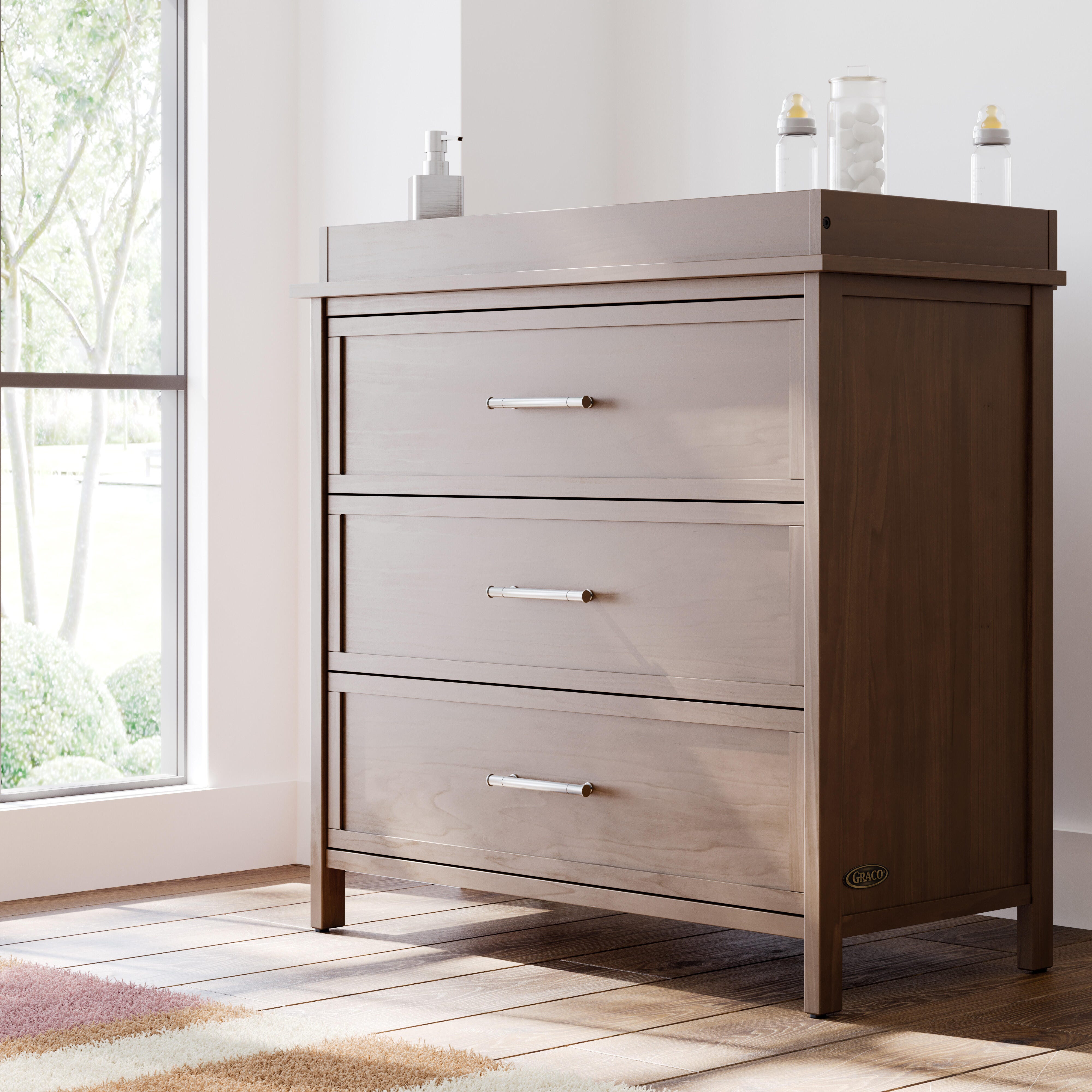 Graco Classic 3 Drawer Chest of Drawers, Hazelnut, large