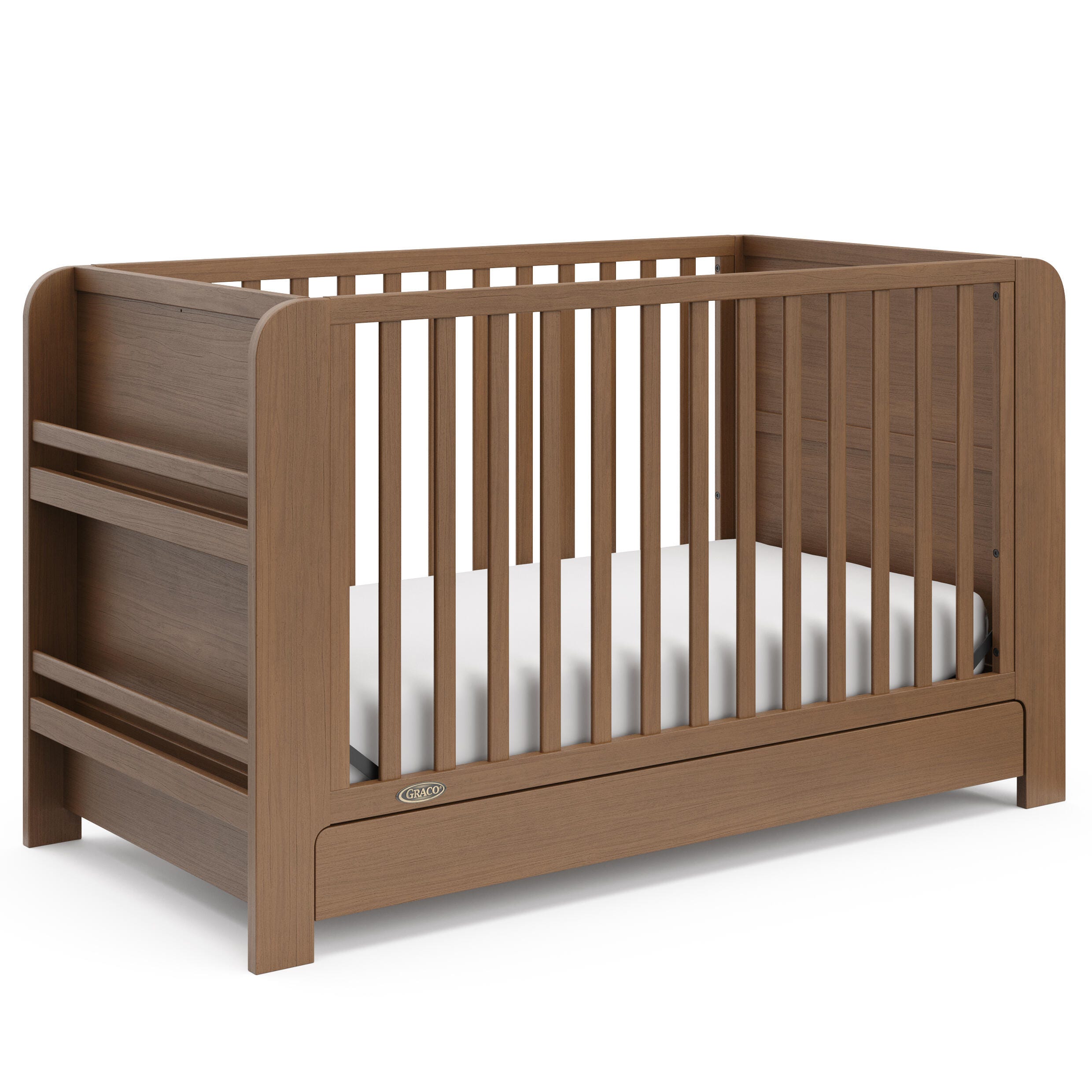 Graco Read-with-Me 4-in-1 Convertible Crib with Storage Drawer, Hazelnut, large