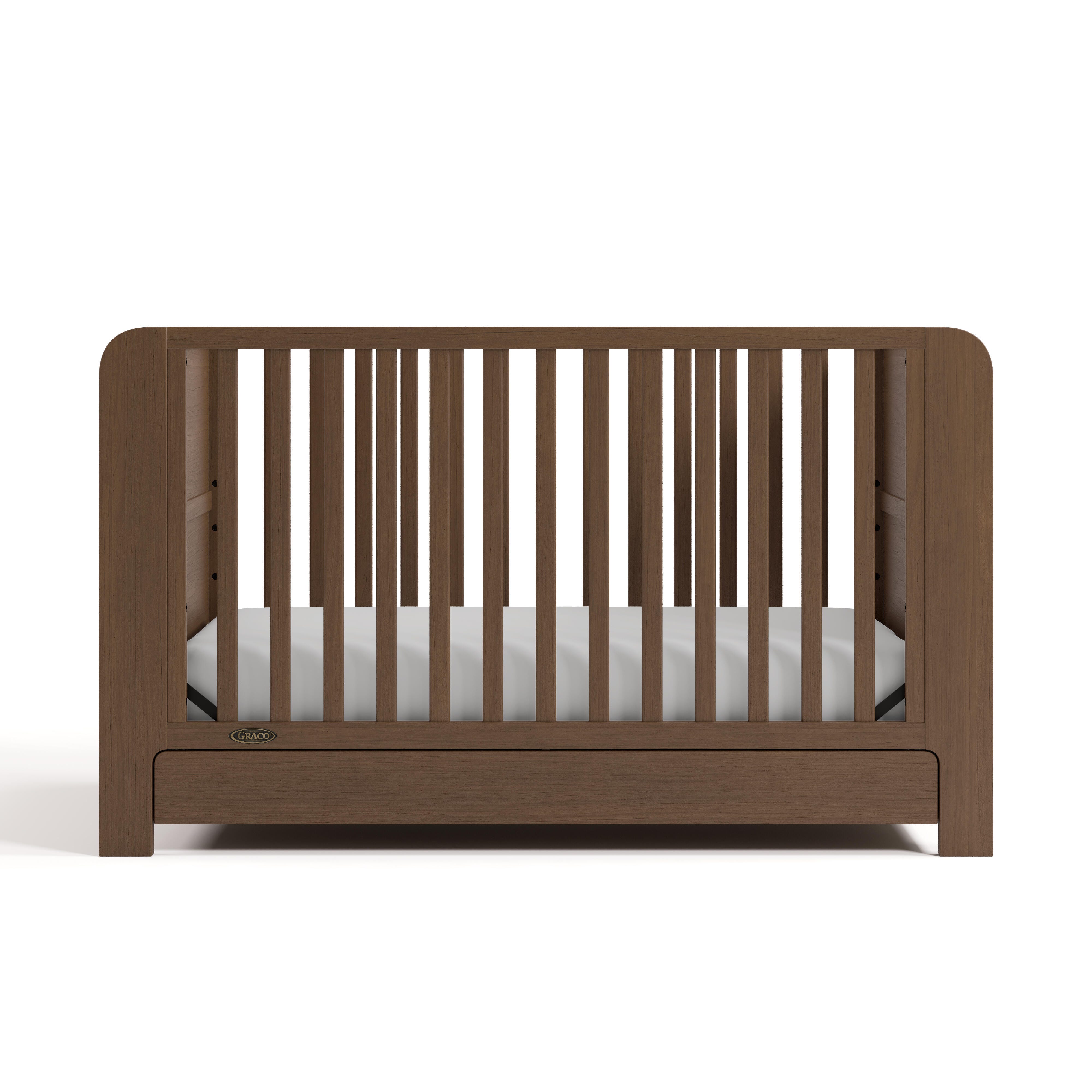 Graco Read-with-Me 4-in-1 Convertible Crib with Storage Drawer, Hazelnut, large