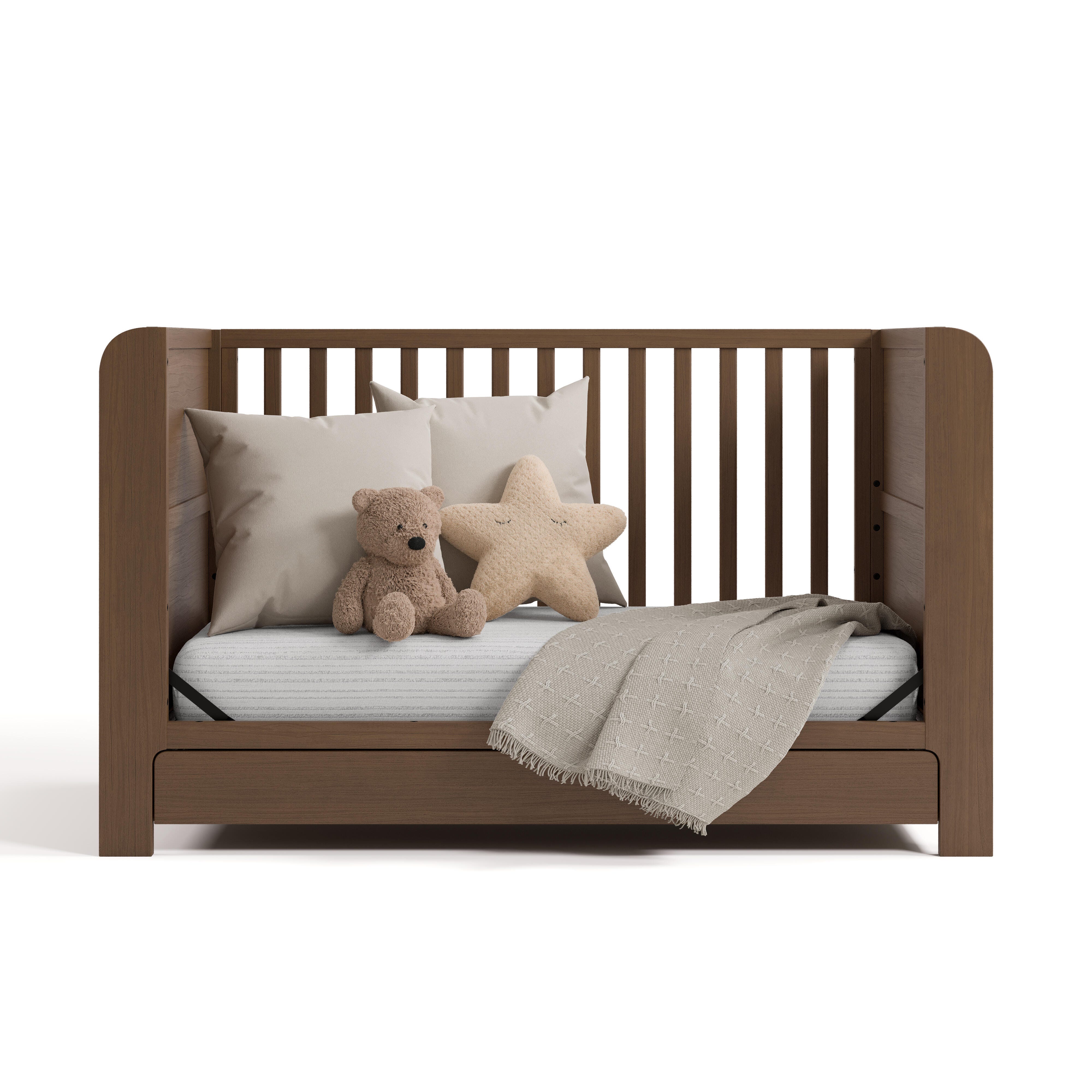 Graco Read-with-Me 4-in-1 Convertible Crib with Storage Drawer, Hazelnut, large