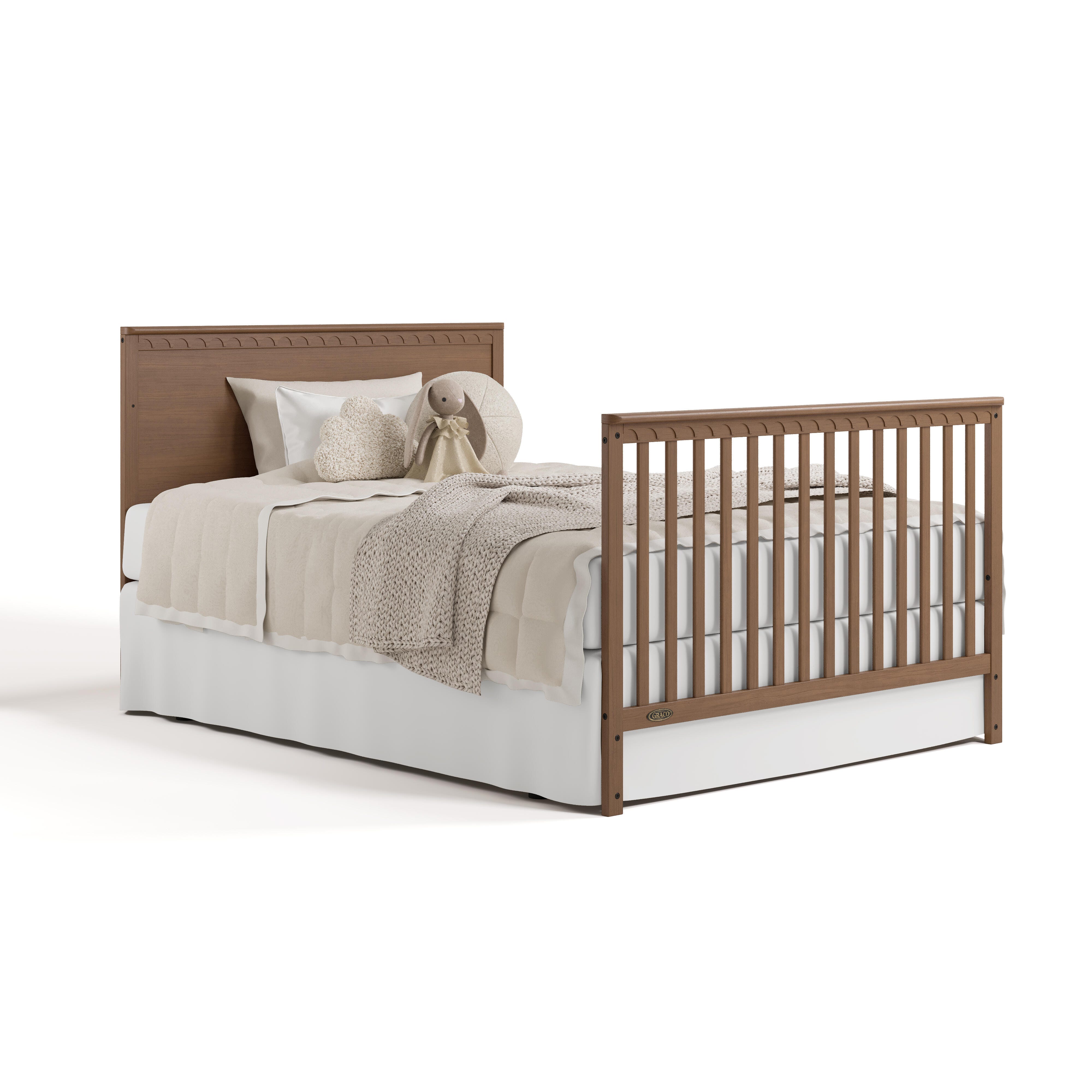 Graco Sasha 5-in-1 Convertible Crib with Storage Drawer, Hazelnut, large