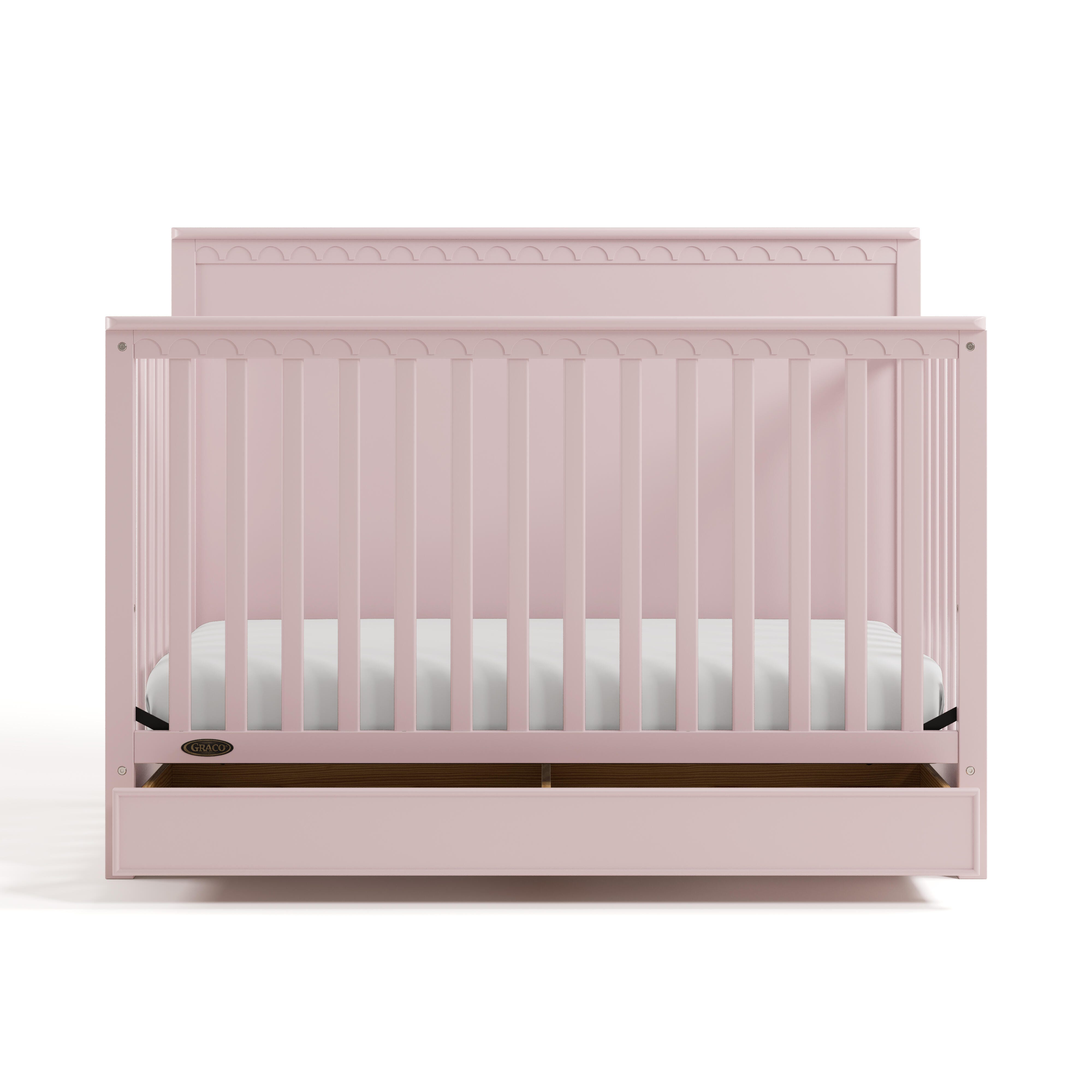 Graco Sasha 5-in-1 Convertible Crib with Storage Drawer, Blush, large