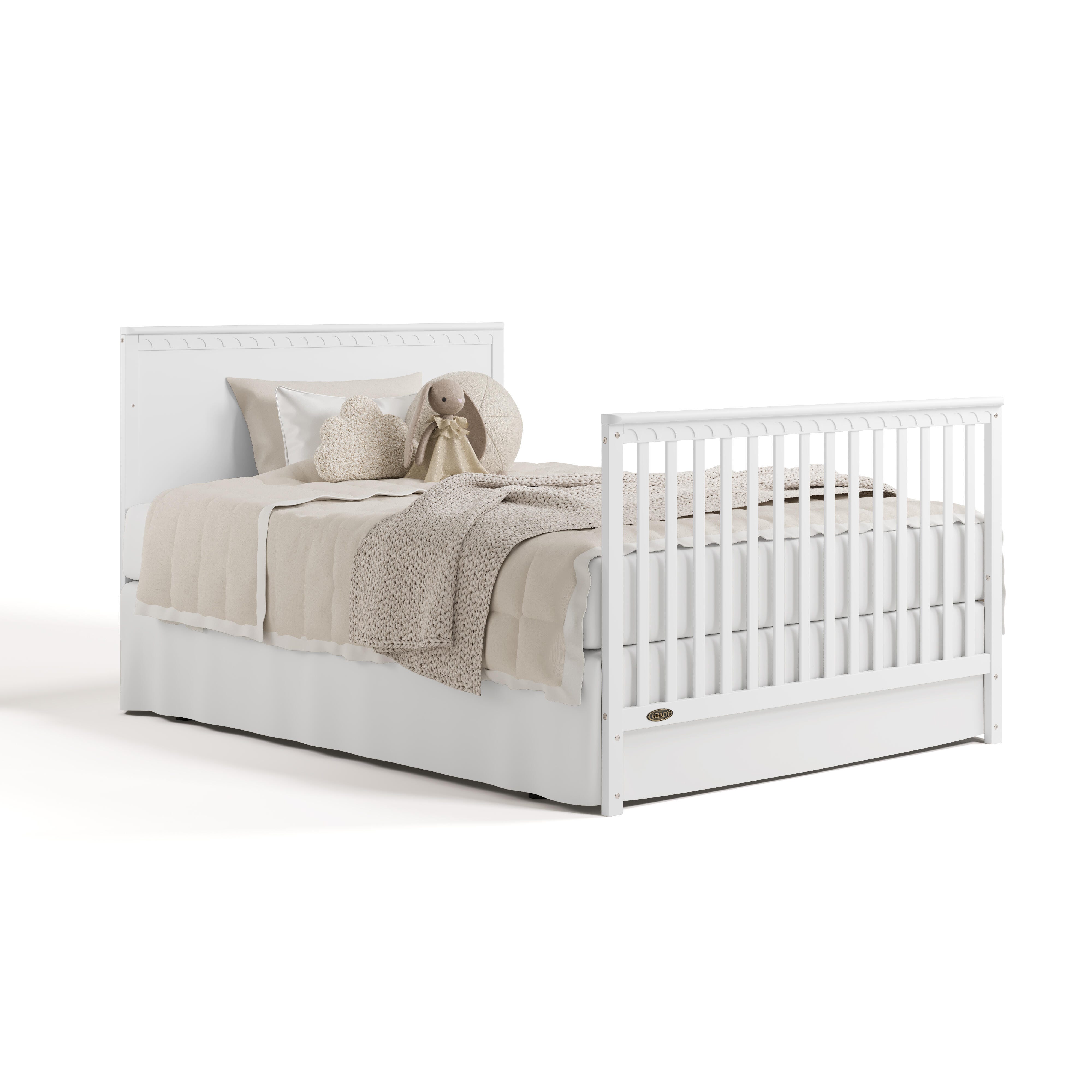 Graco Sasha 5-in-1 Convertible Crib with Storage Drawer, White, large