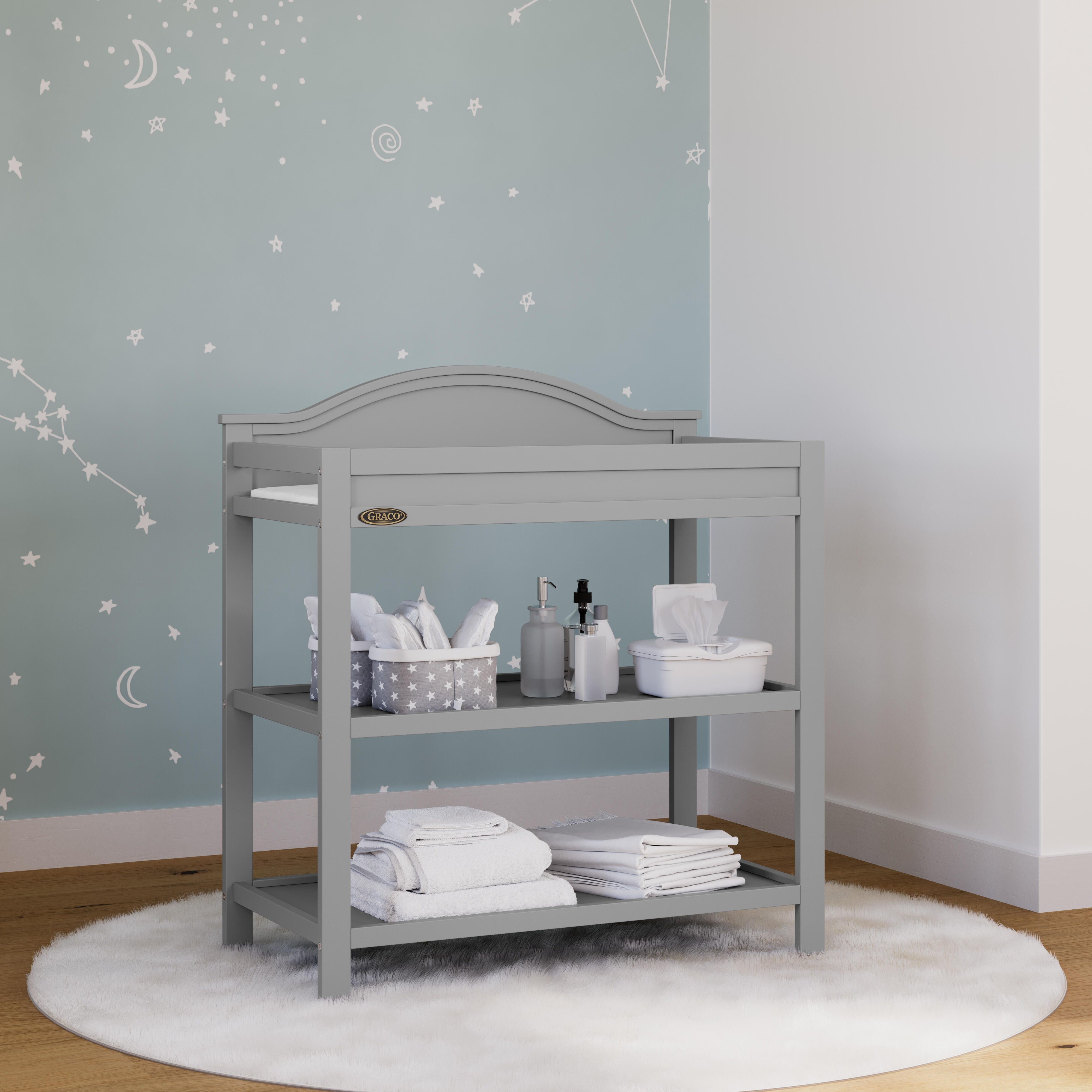 Graco Story Changing Table, Pebble Gray, large
