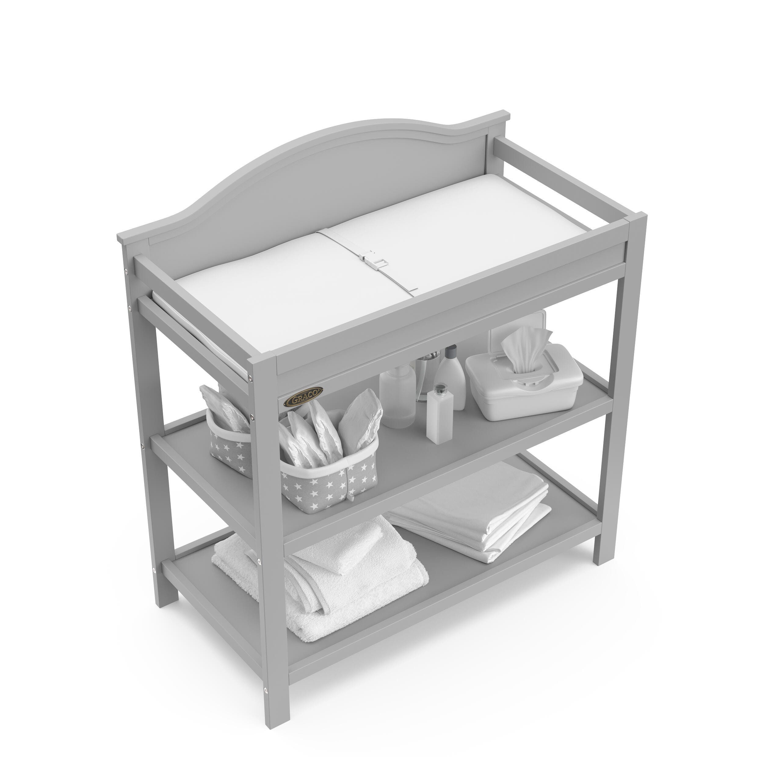 Graco Story Changing Table, Pebble Gray, large