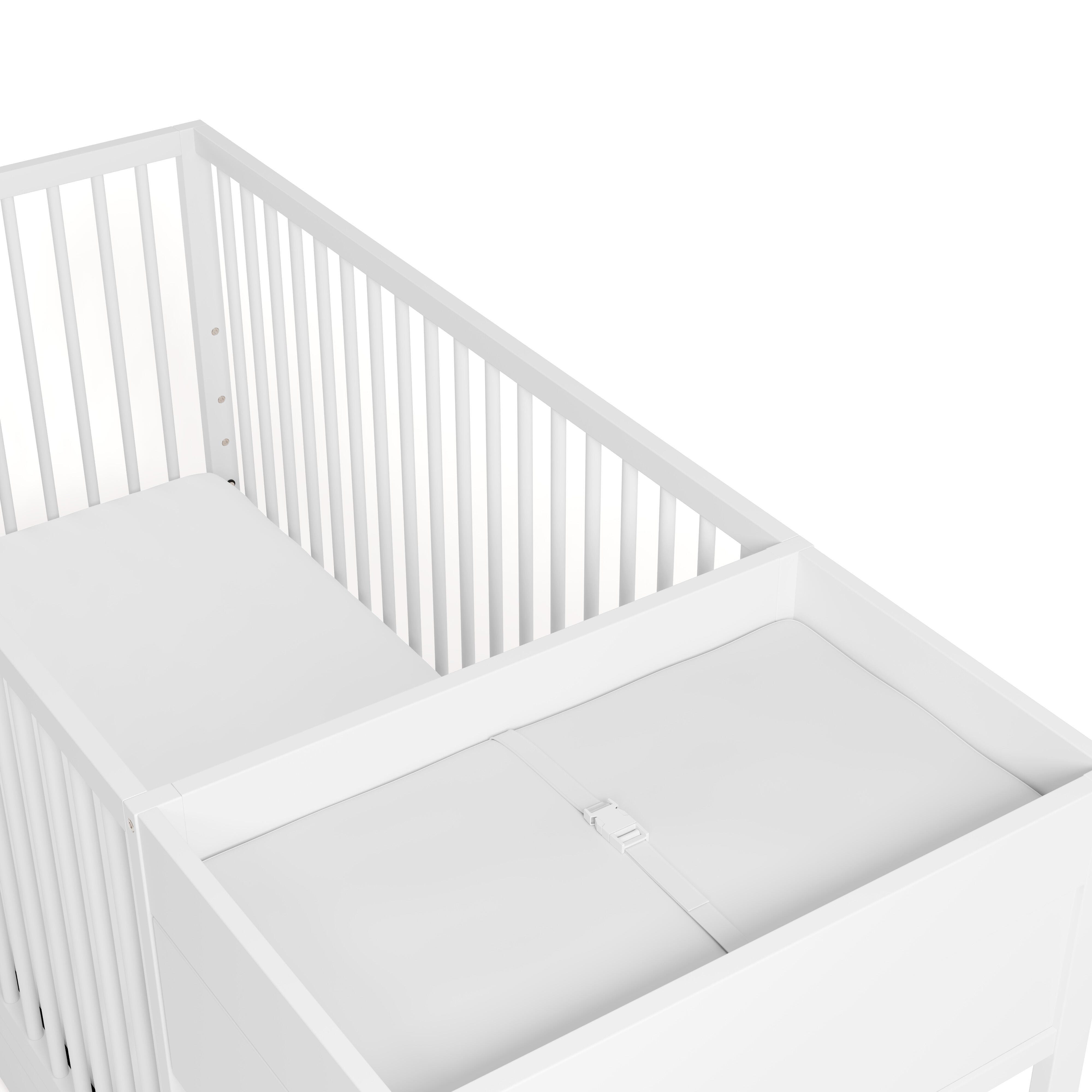 Graco Teddi 5-in-1 Convertible Crib and Changer with Storage Drawer, White, large