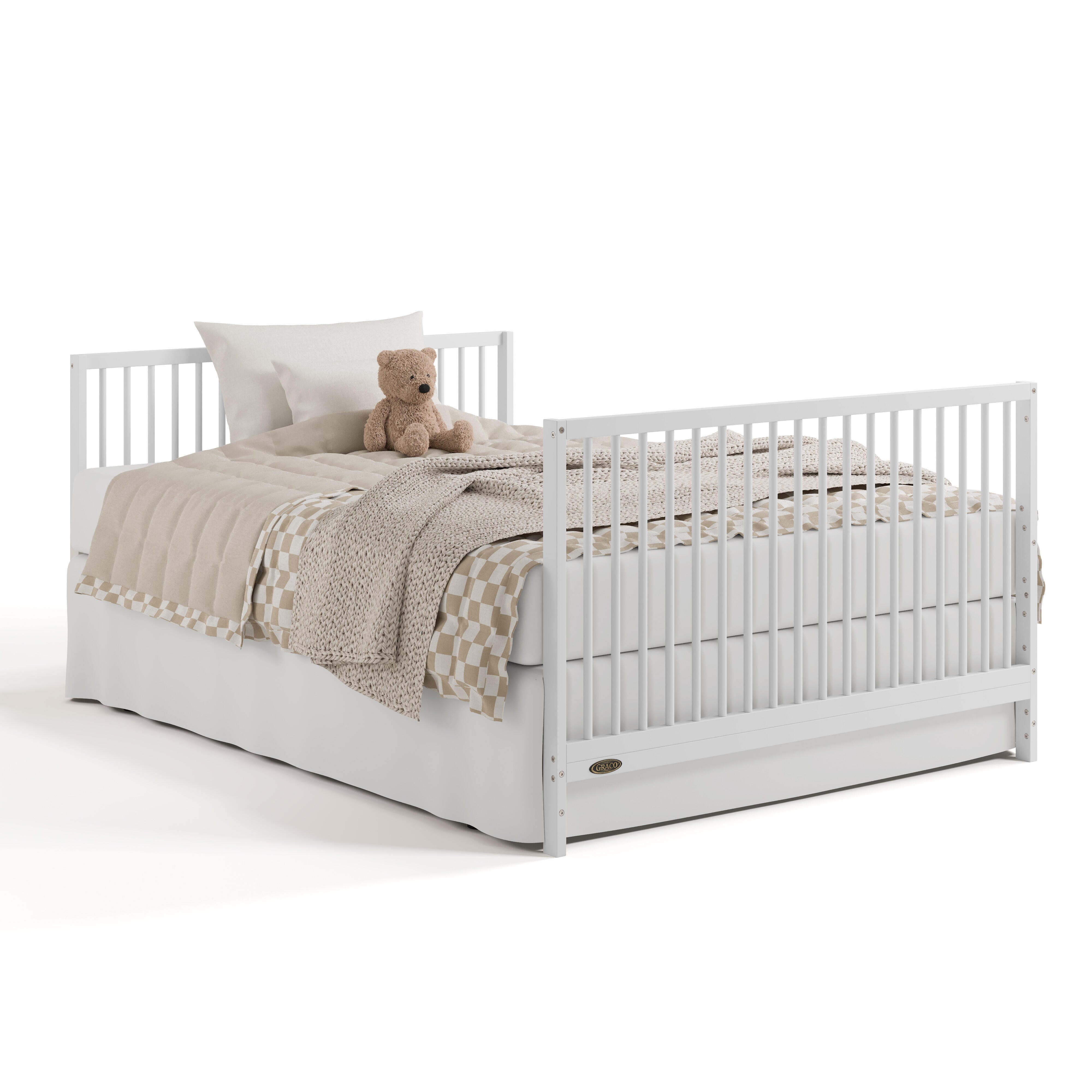 Graco Teddi 5-in-1 Convertible Crib and Changer with Storage Drawer, White, large