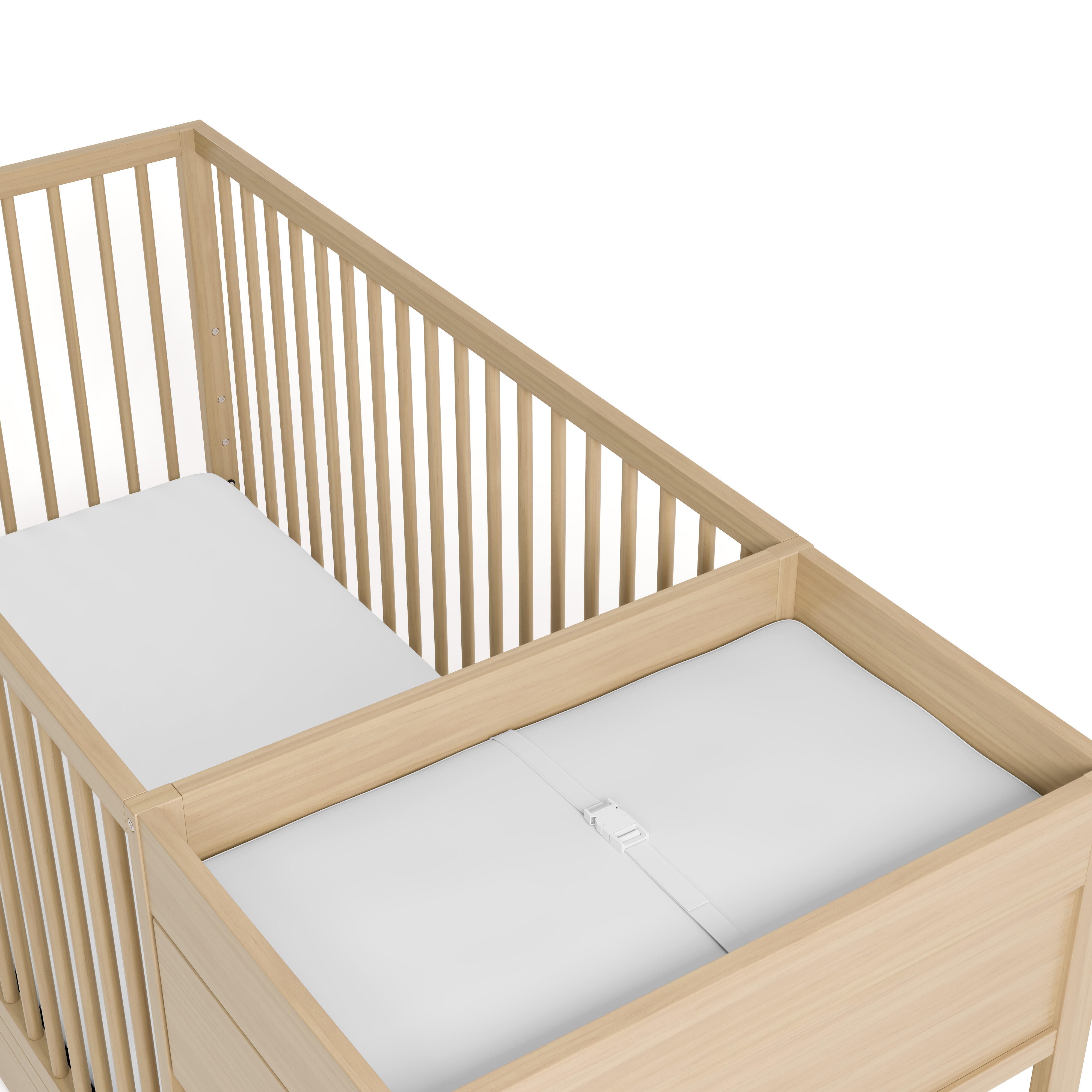 Graco Teddi 5-in-1 Convertible Crib and Changer with Storage Drawer, Driftwood, large