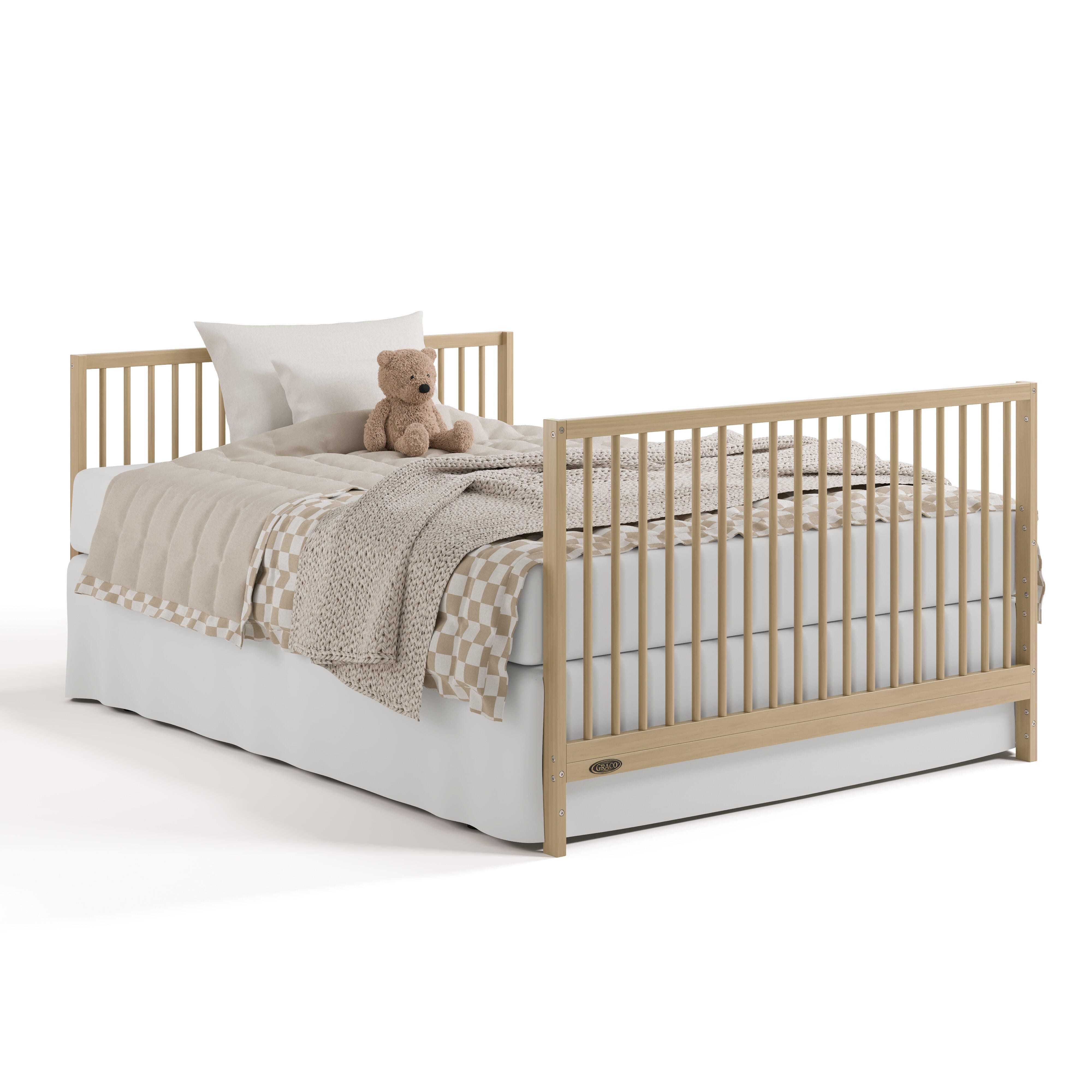 Graco Teddi 5-in-1 Convertible Crib and Changer with Storage Drawer, Driftwood, large