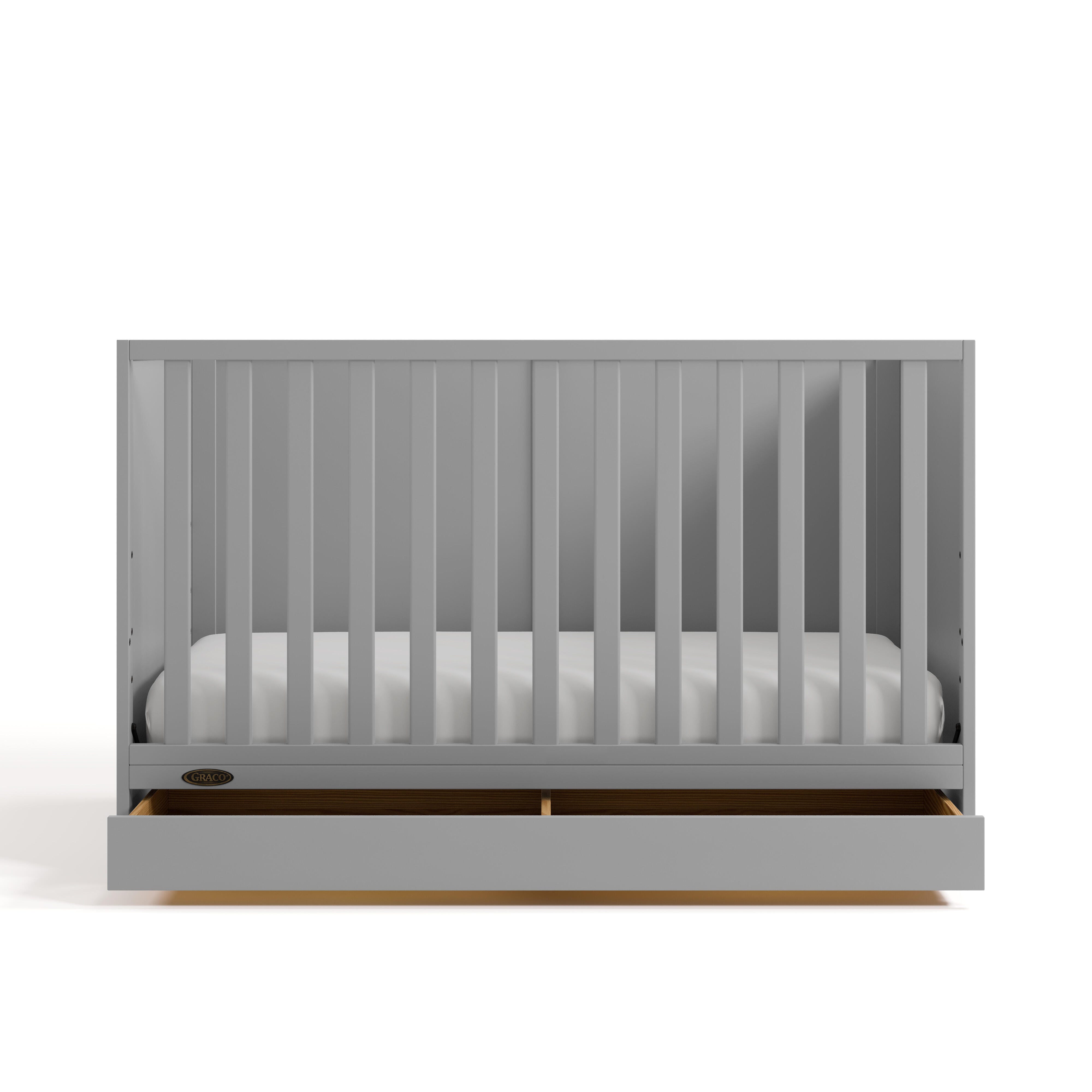 Graco Theo 3-in-1 Convertible Crib with Storage Drawer, Pebble Gray, large