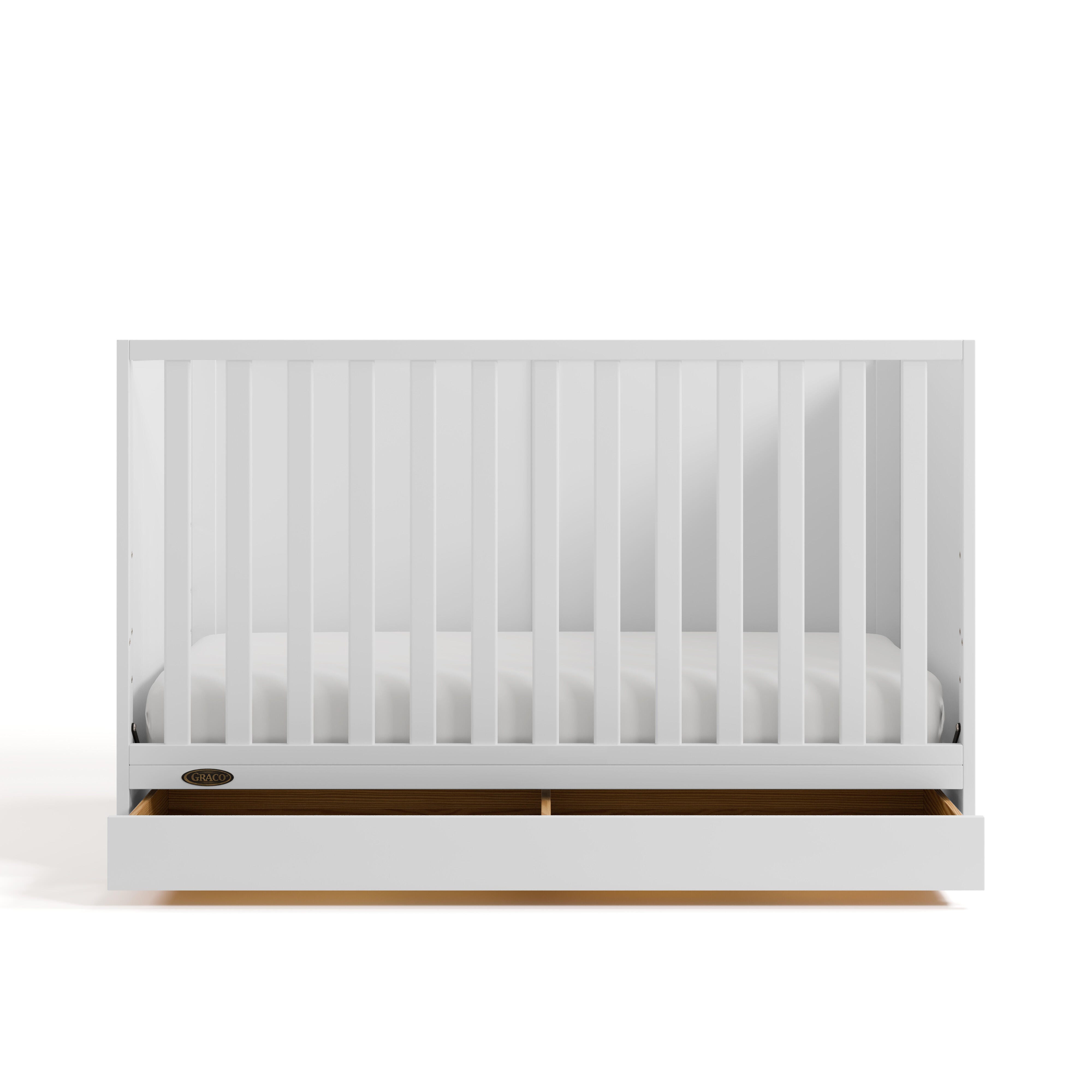 Graco Theo 3-in-1 Convertible Crib with Storage Drawer, White, large