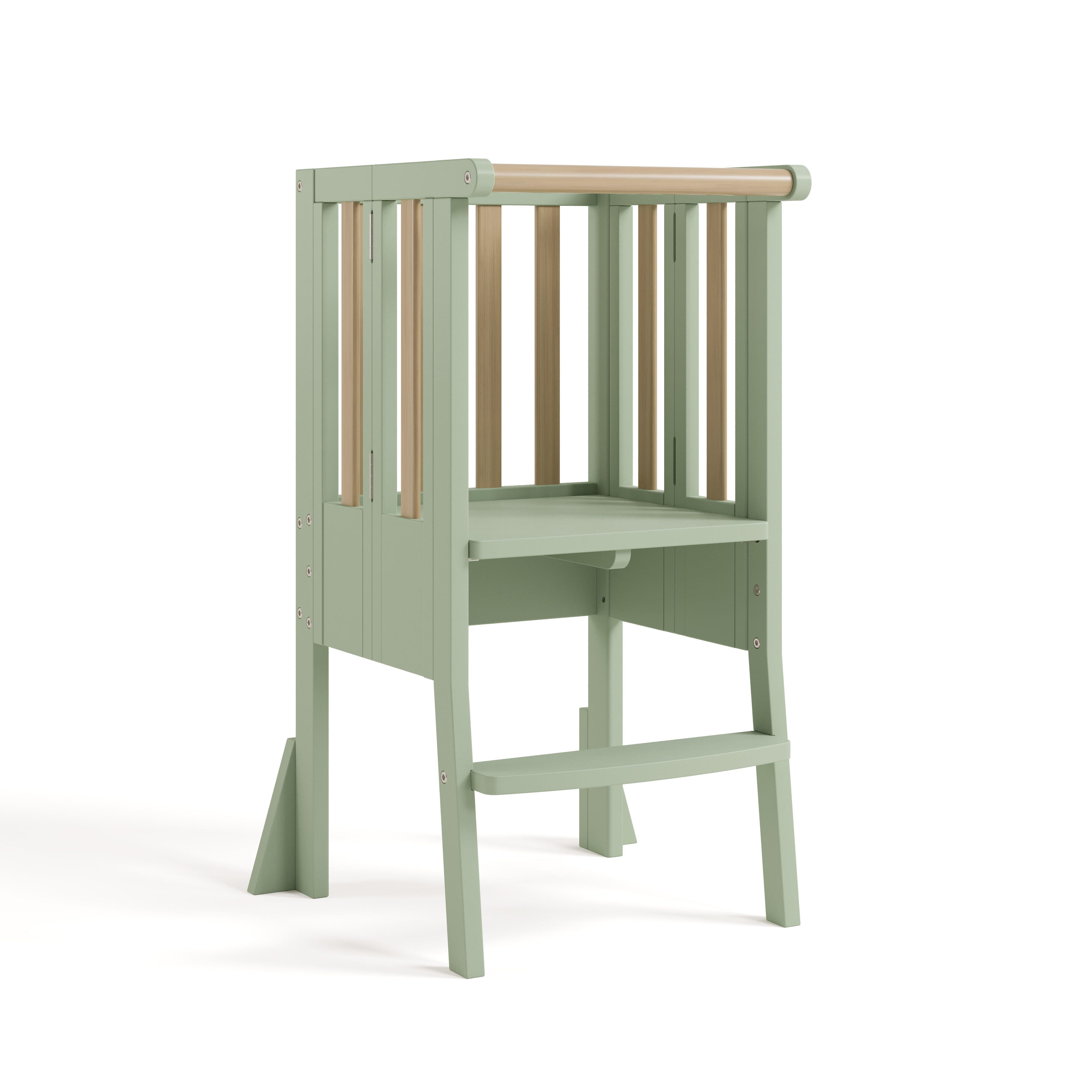 Storkcraft Toddler Foldable Step Stool, Sage/Driftwood, large