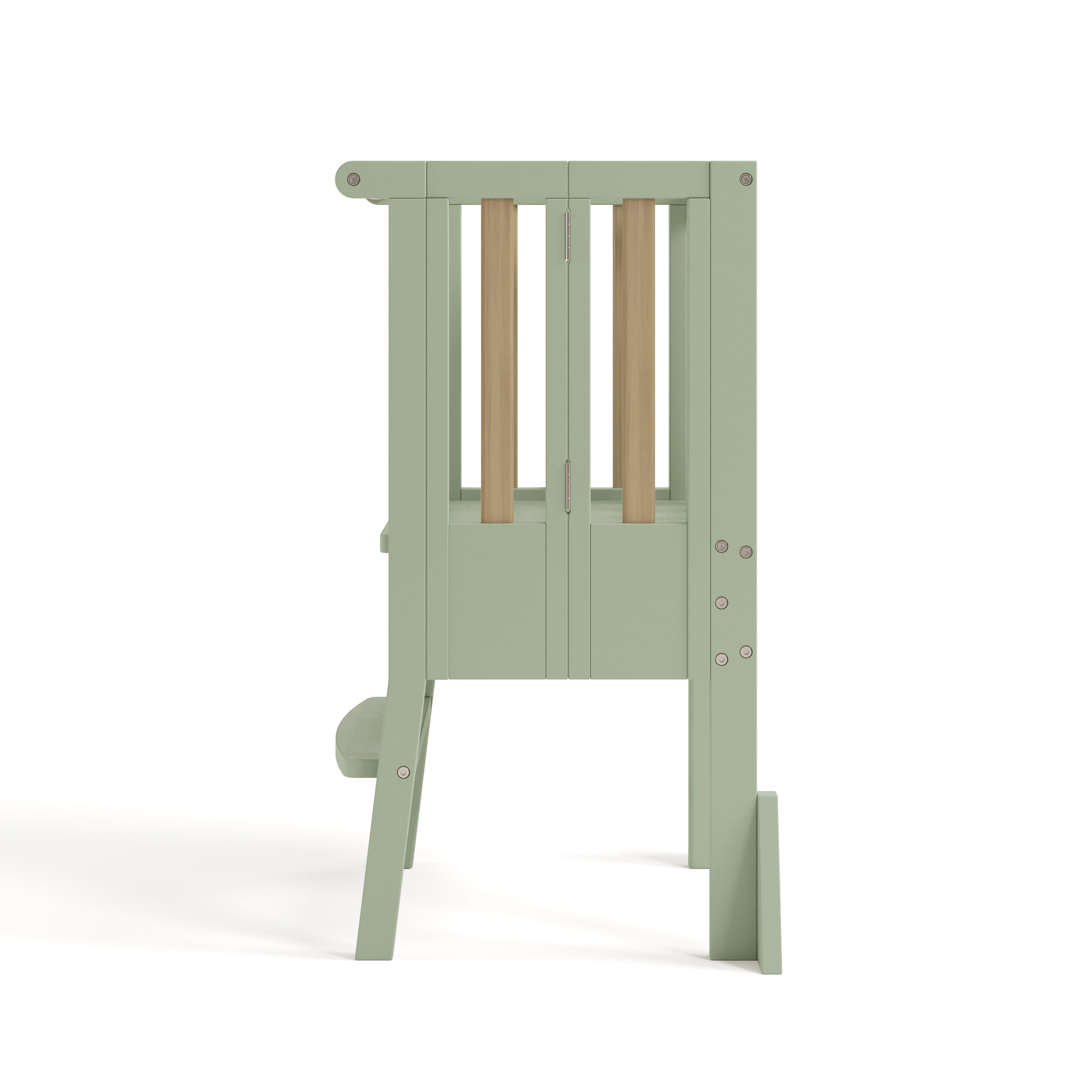 Storkcraft Toddler Foldable Step Stool, Sage/Driftwood, large