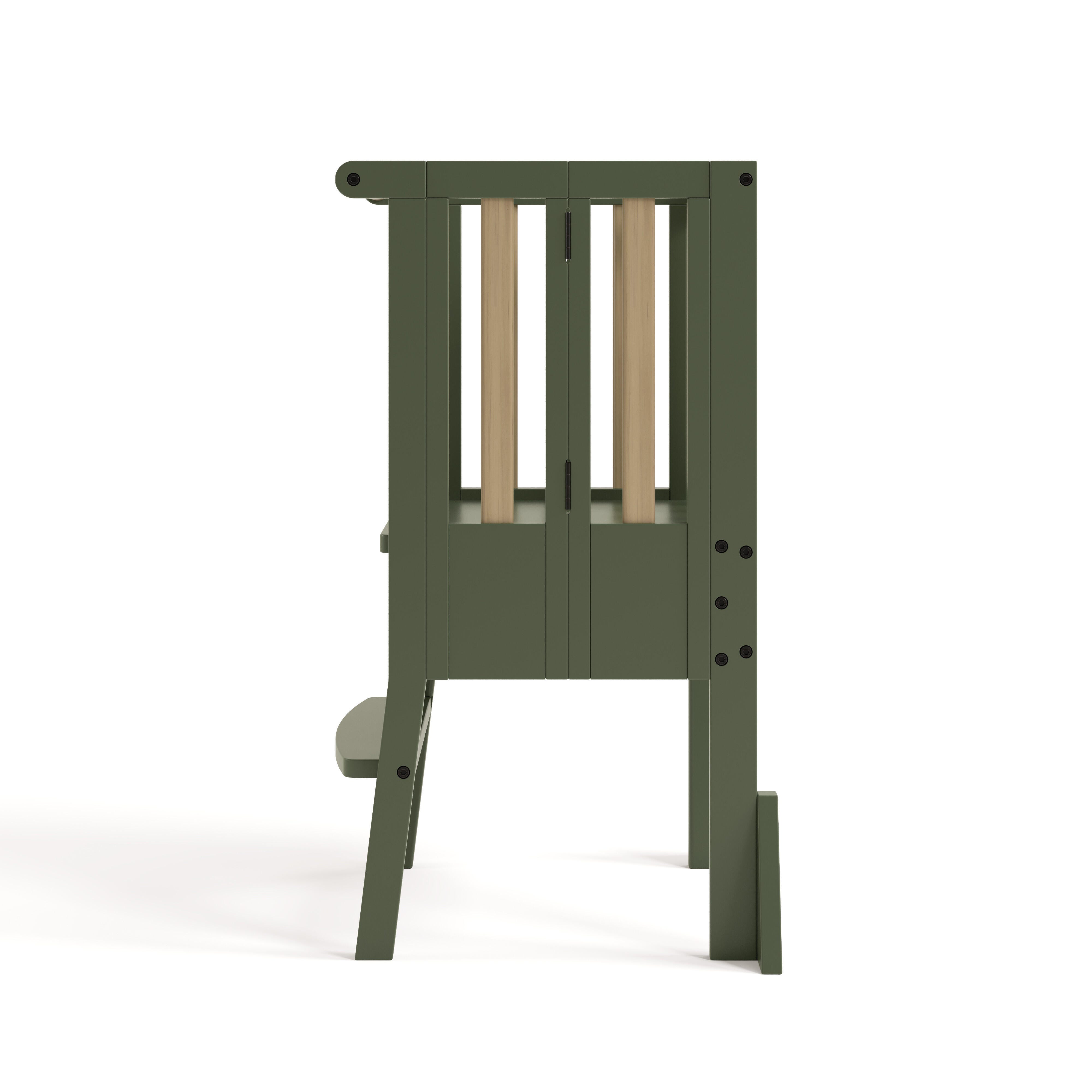 Storkcraft Toddler Foldable Step Stool, Olive/Driftwood, large