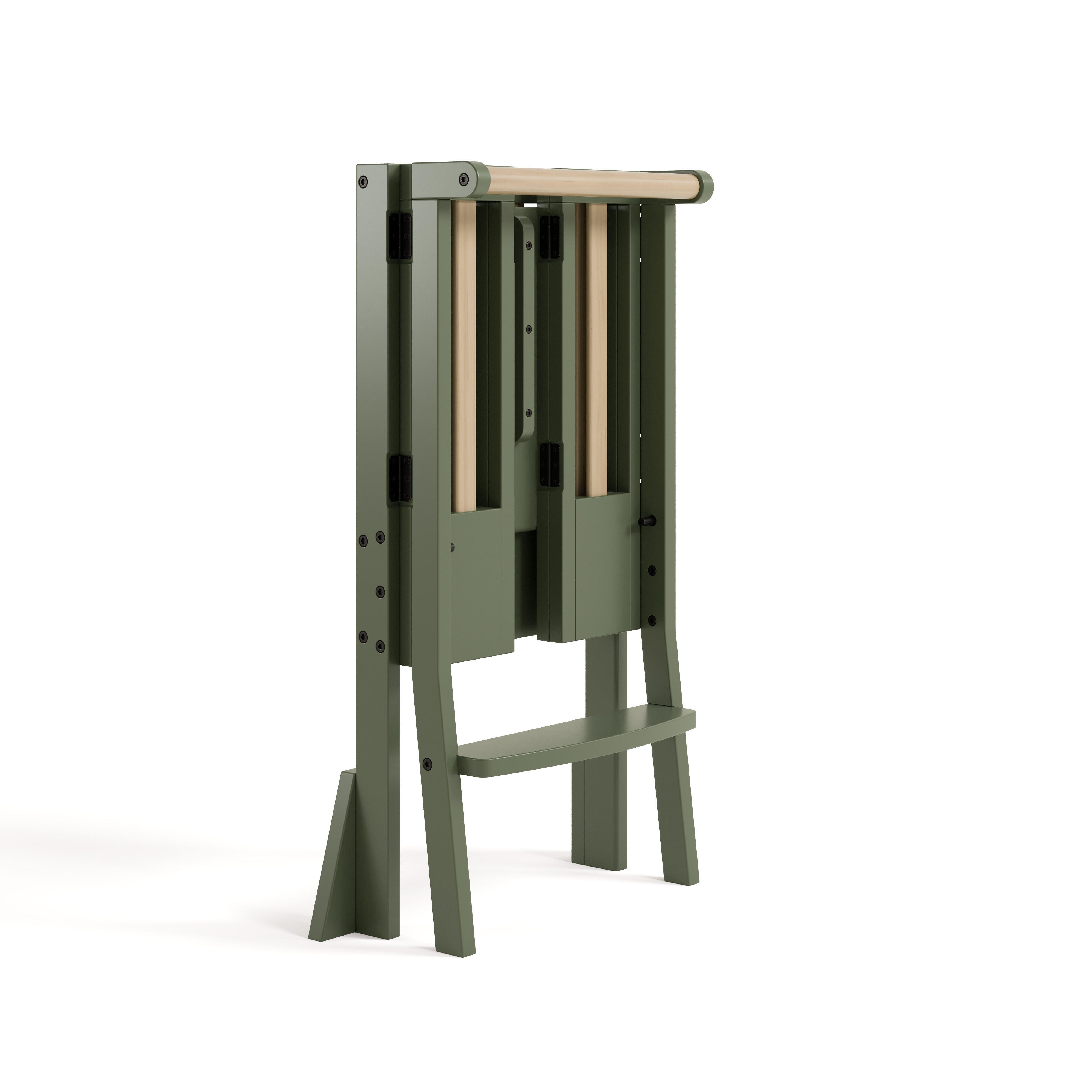 Storkcraft Toddler Foldable Step Stool, Olive/Driftwood, large