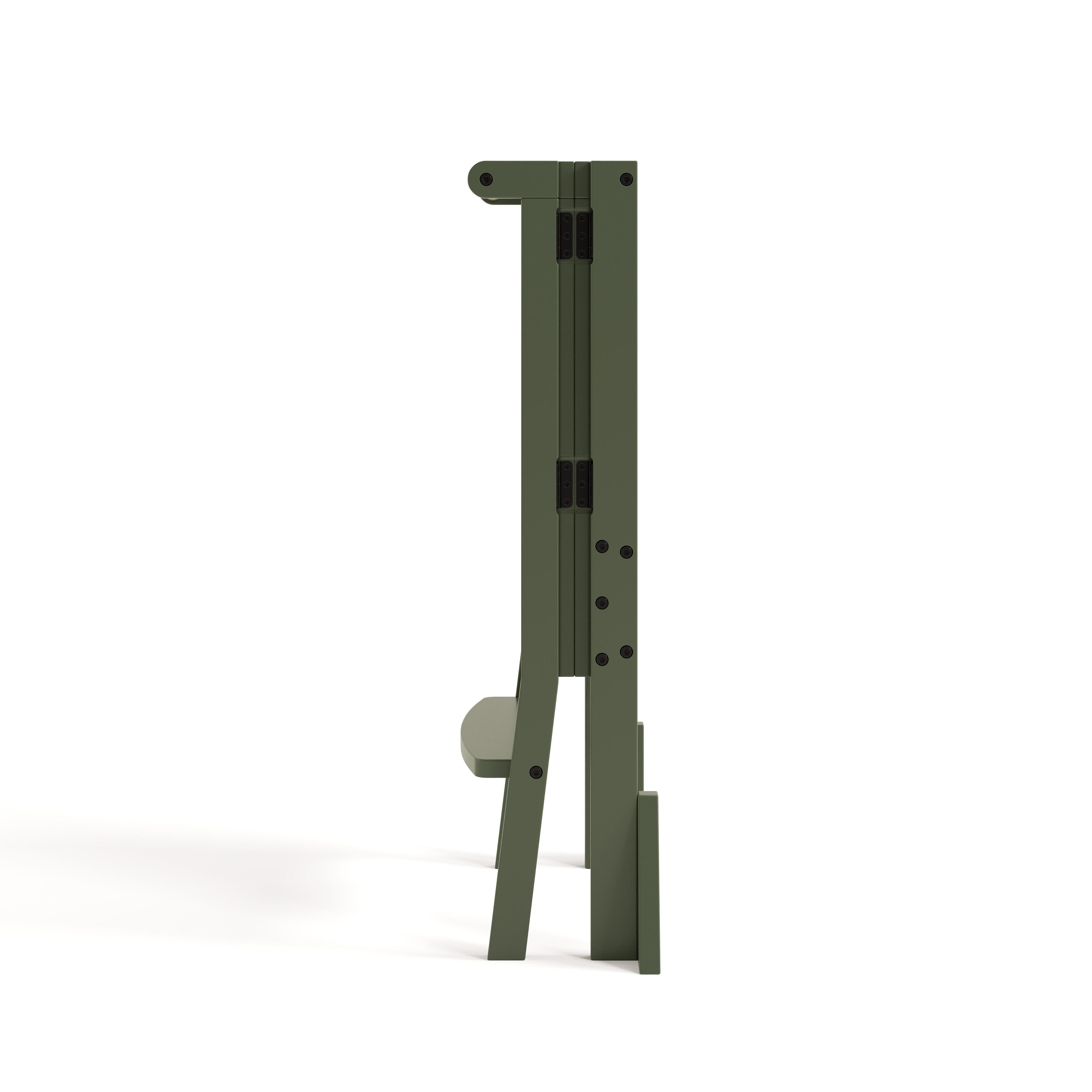 Storkcraft Toddler Foldable Step Stool, Olive/Driftwood, large