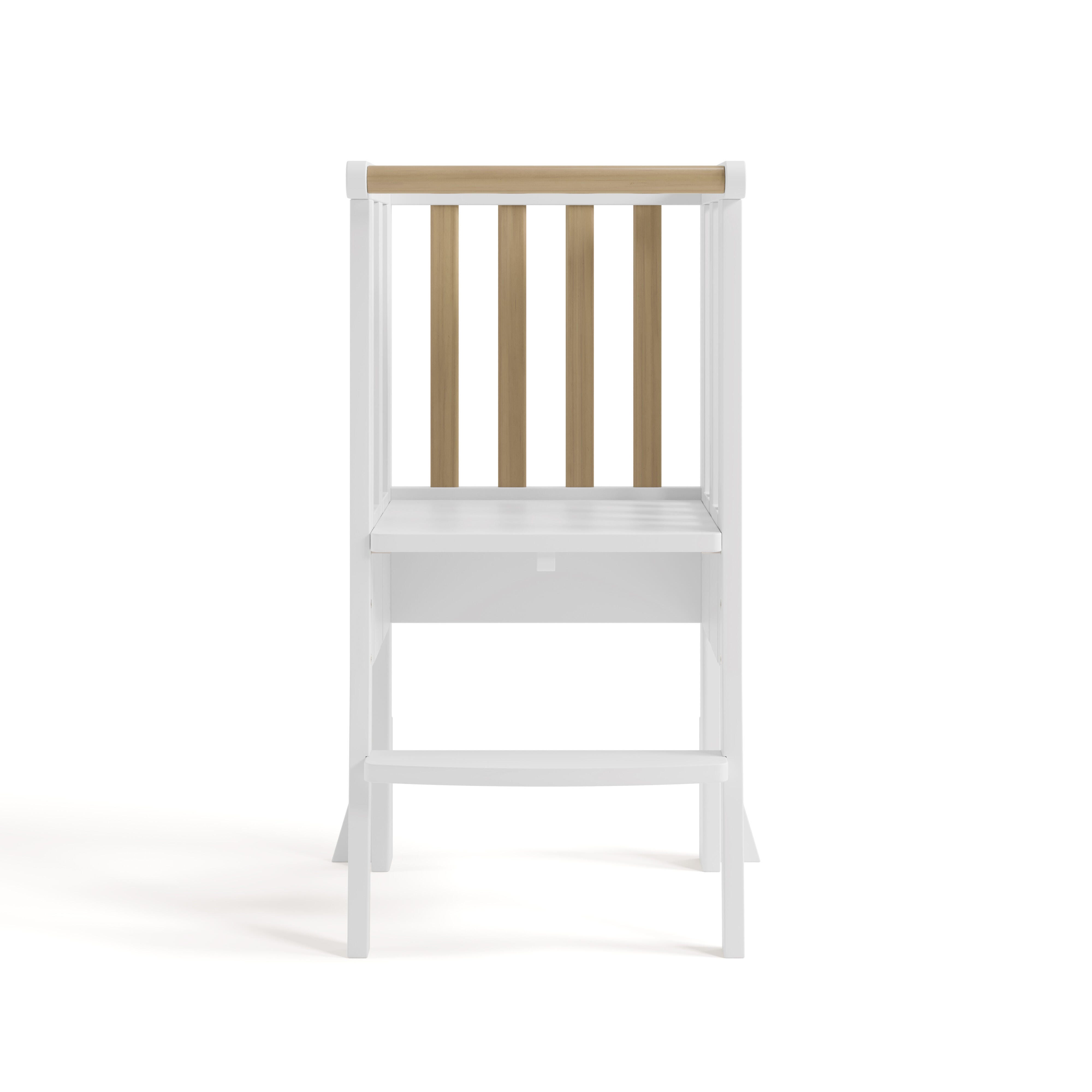 Storkcraft Toddler Foldable Step Stool, White/Driftwood, large