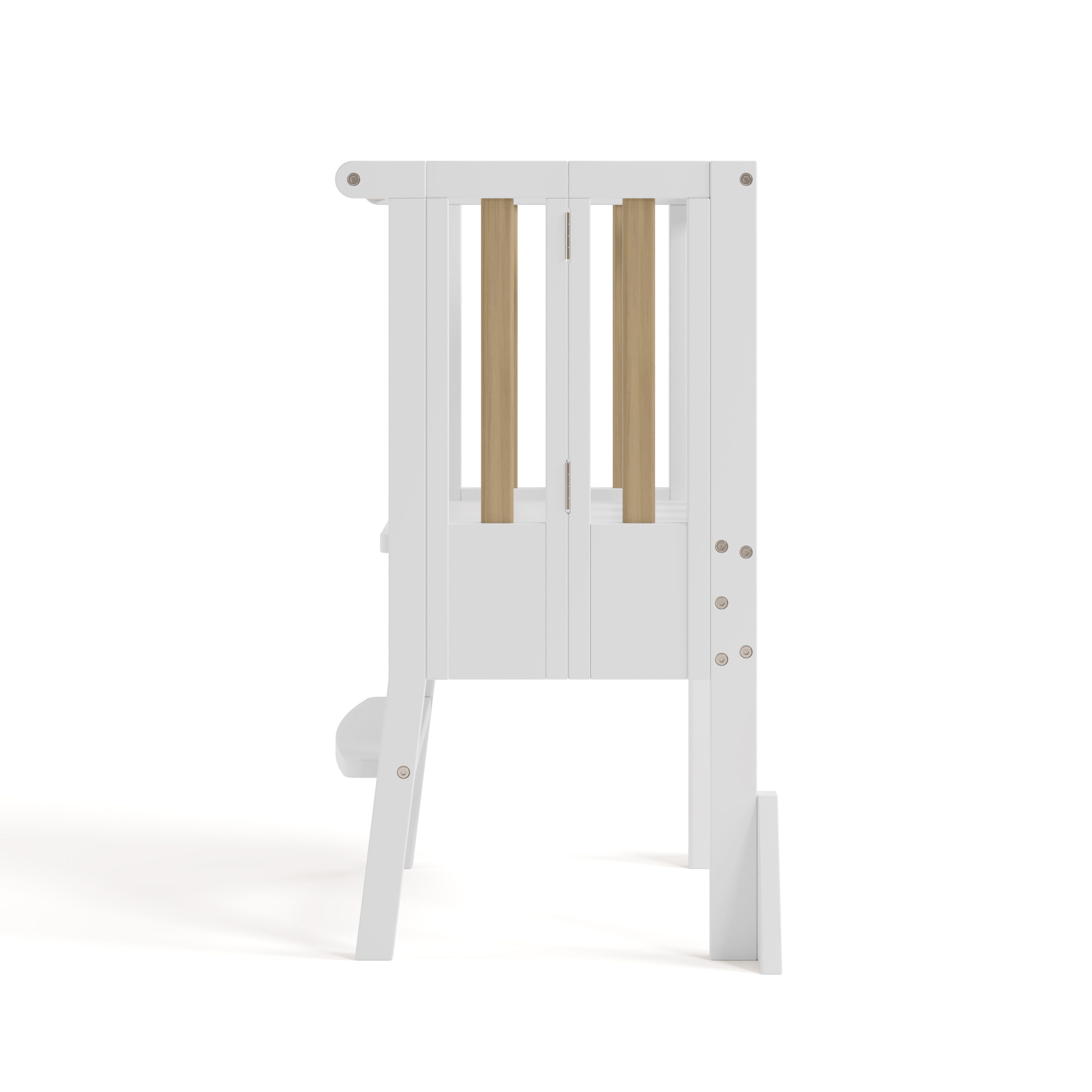 Storkcraft Toddler Foldable Step Stool, White/Driftwood, large