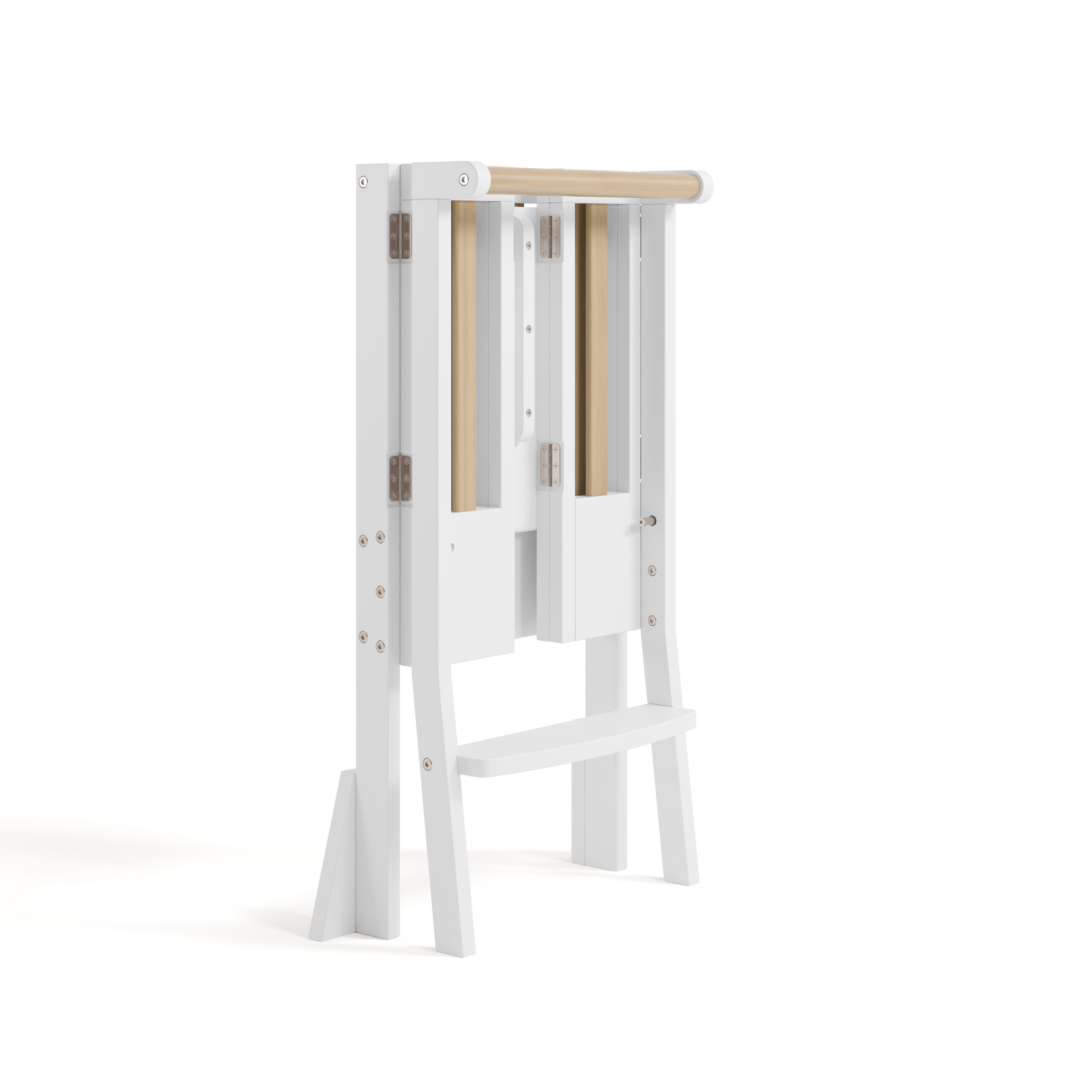 Storkcraft Toddler Foldable Step Stool, White/Driftwood, large