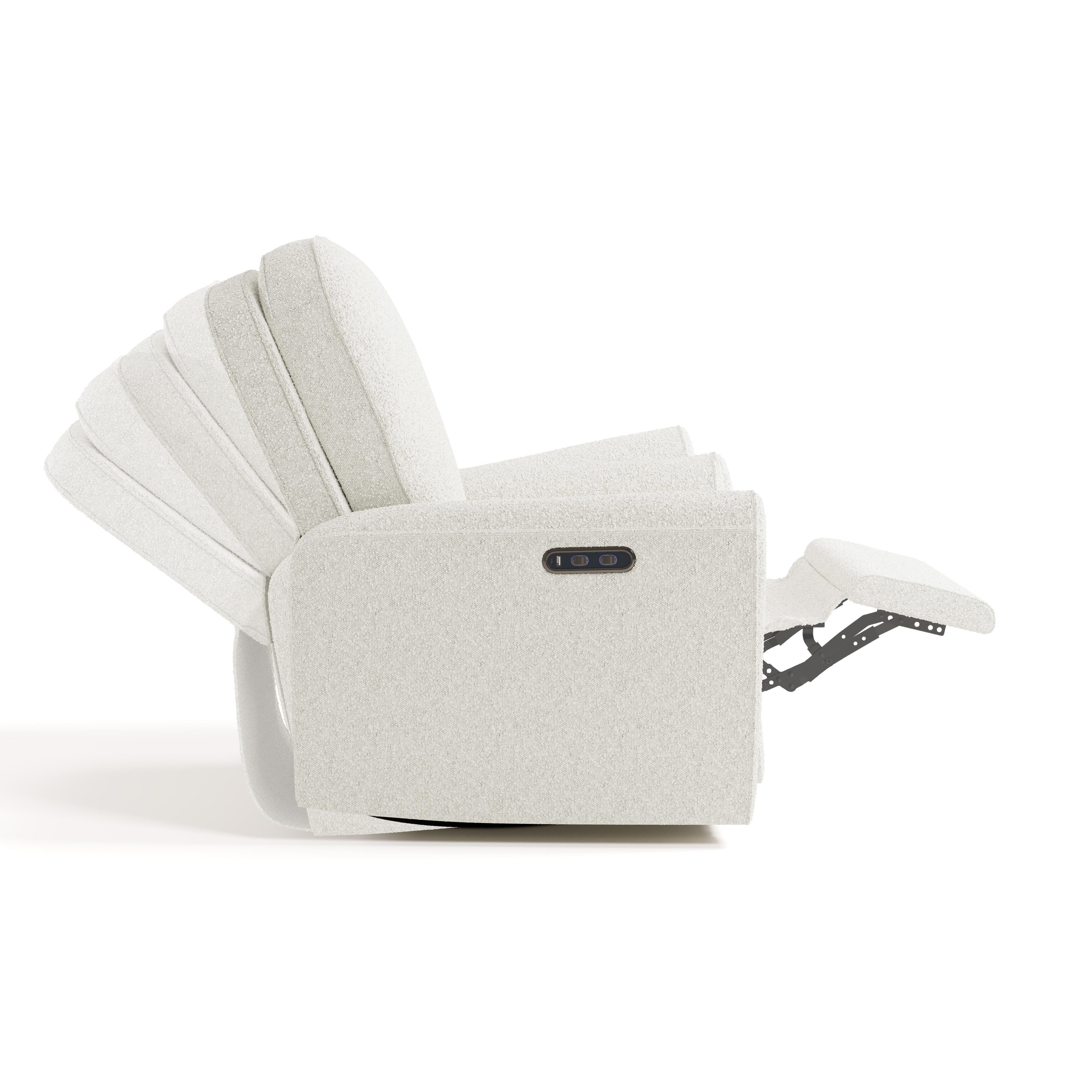 Storkcraft Amalfi Deluxe Power Swivel Glider Recliner, Ivory, large