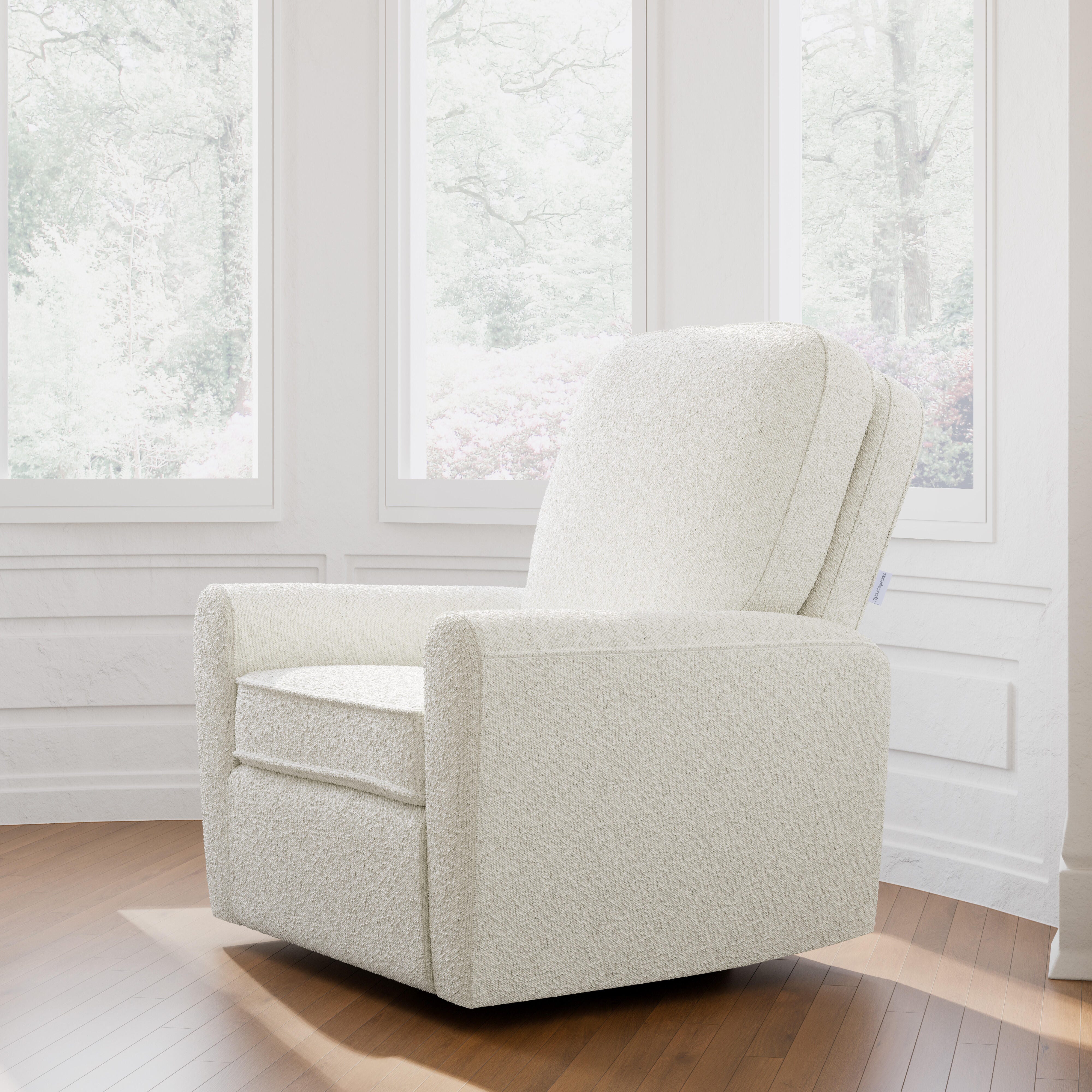 Storkcraft Amalfi Deluxe Power Swivel Glider Recliner, Ivory, large