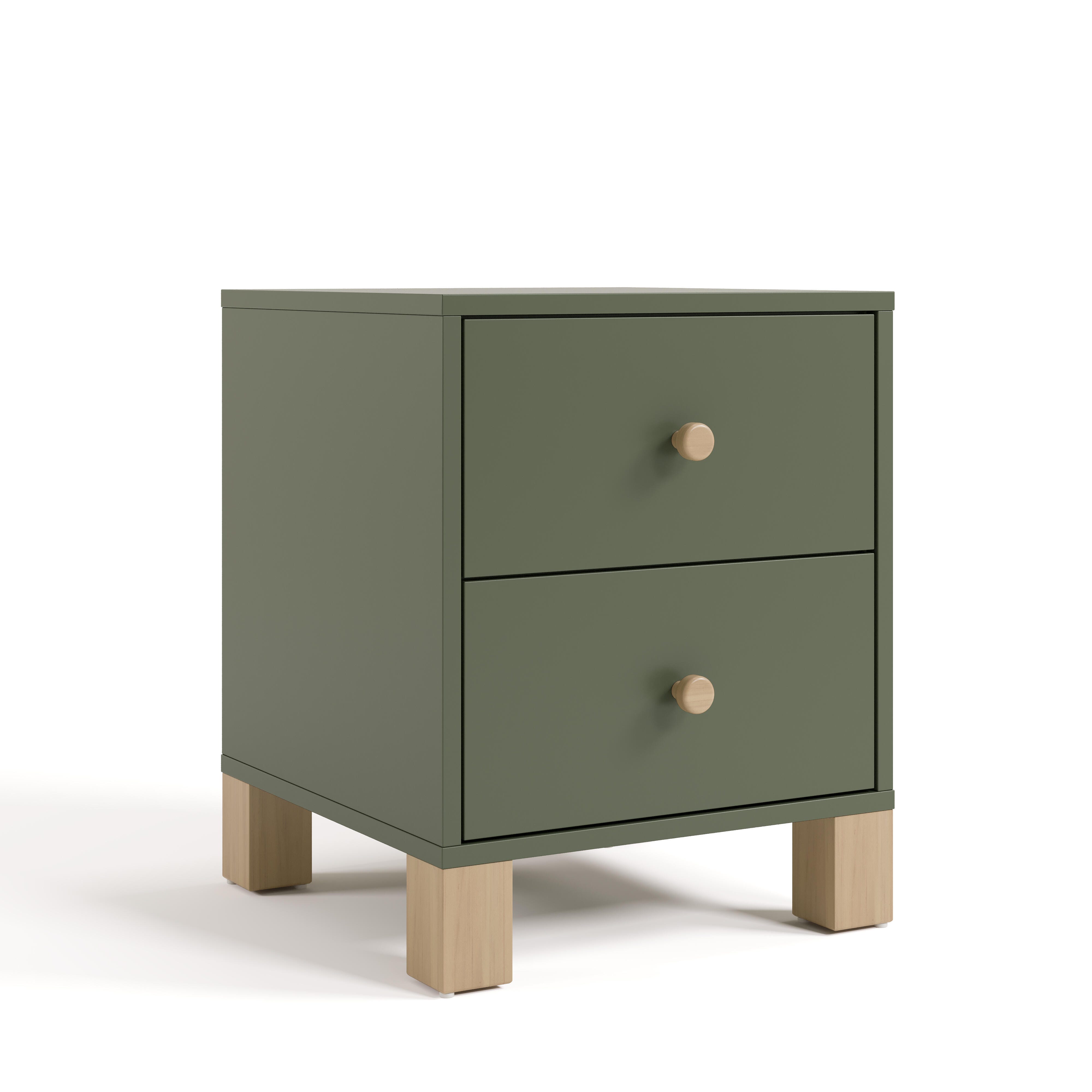 Storkcraft California 18" 2 Drawer Nightstand, Olive/Driftwood, large