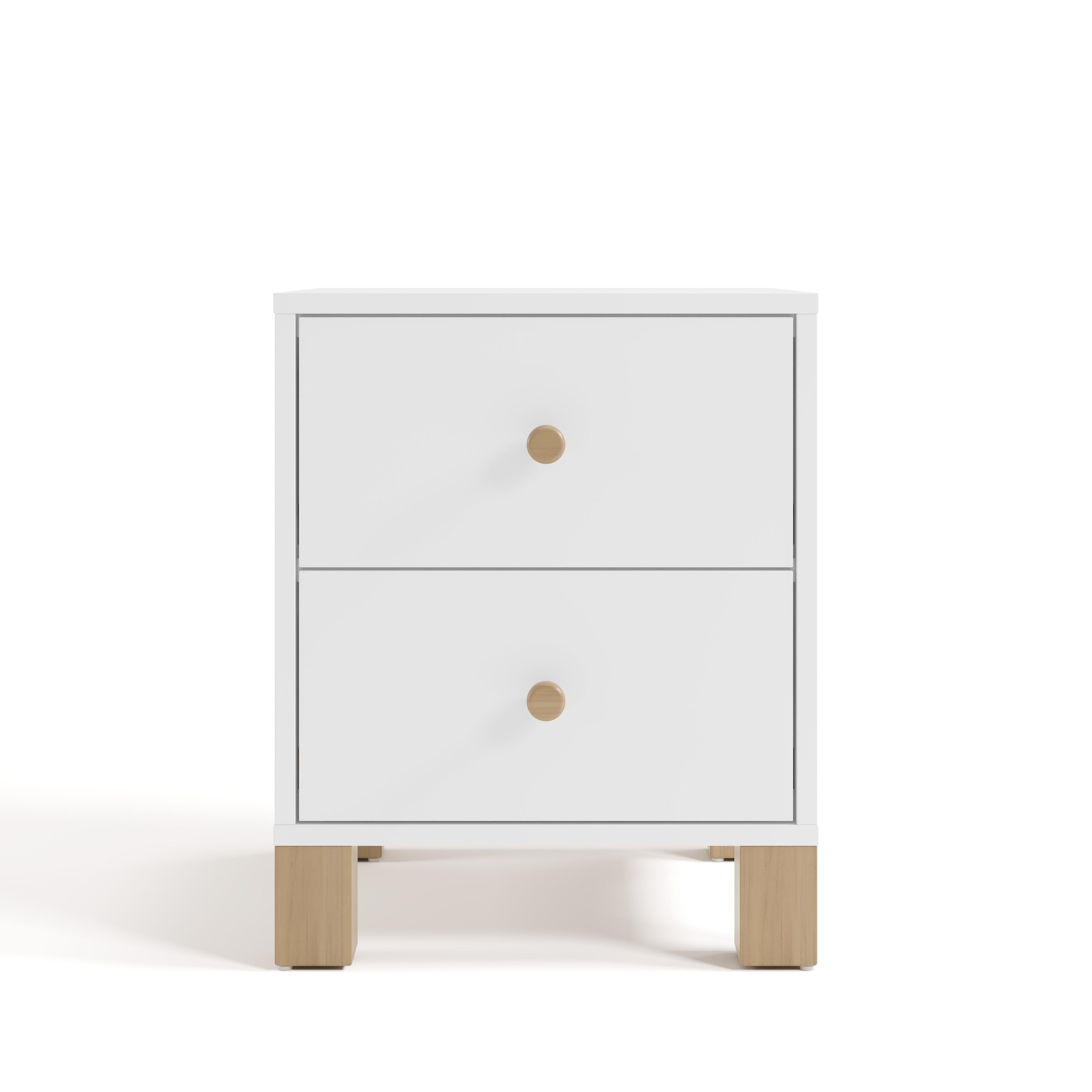 Storkcraft California 18" 2 Drawer Nightstand, White/Driftwood, large