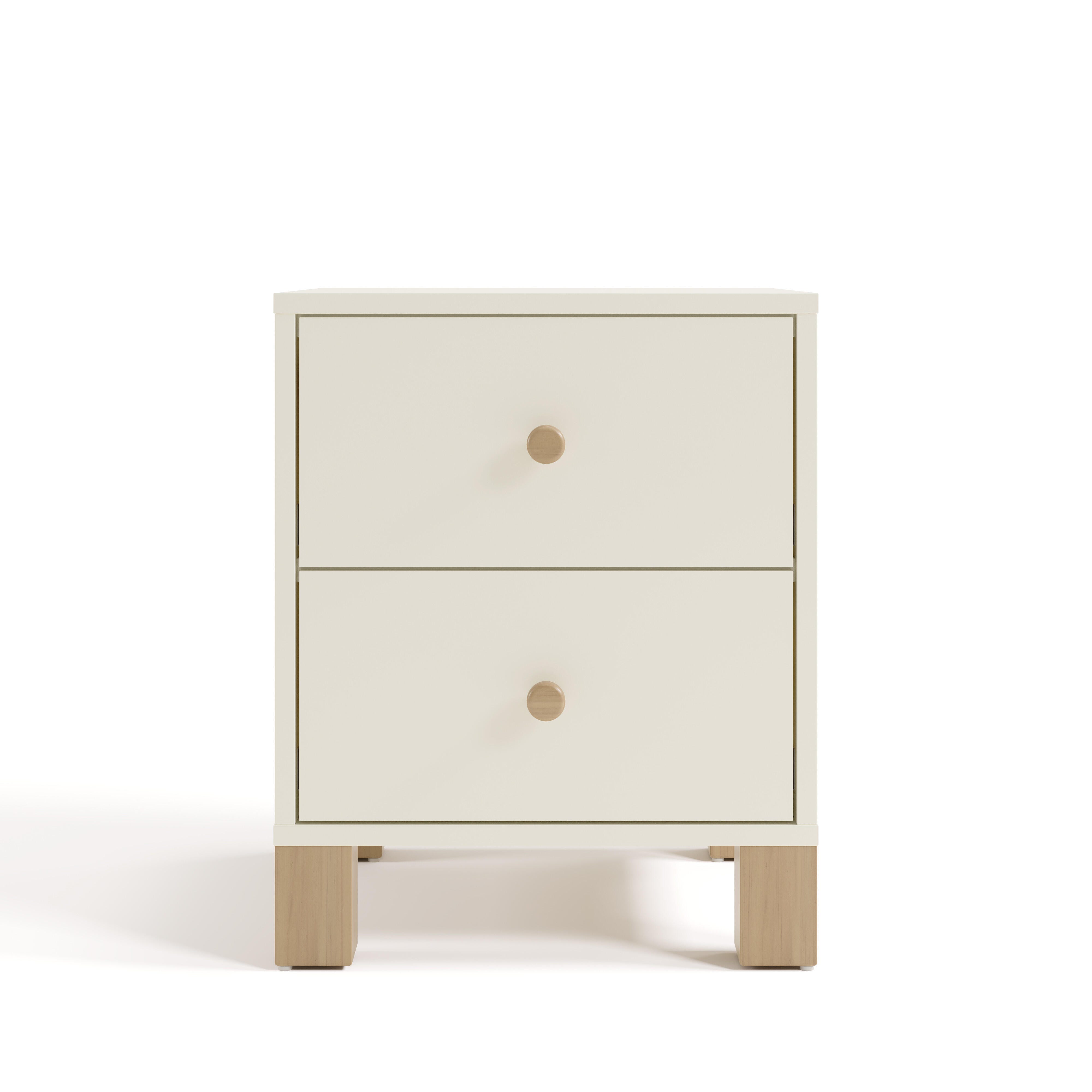 Storkcraft California 18" 2 Drawer Nightstand, Frosted Oat/Driftwood, large