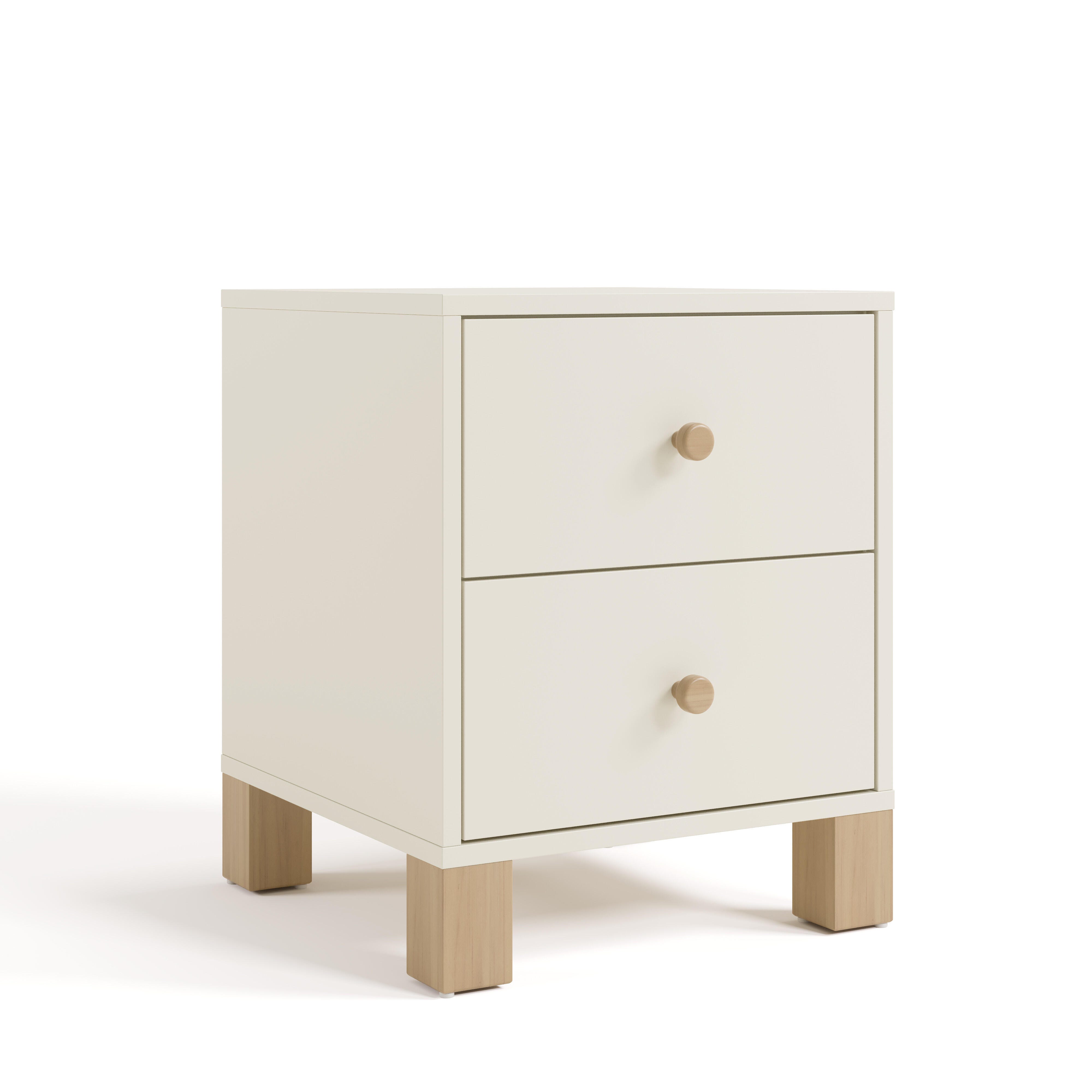 Storkcraft California 18" 2 Drawer Nightstand, Frosted Oat/Driftwood, large