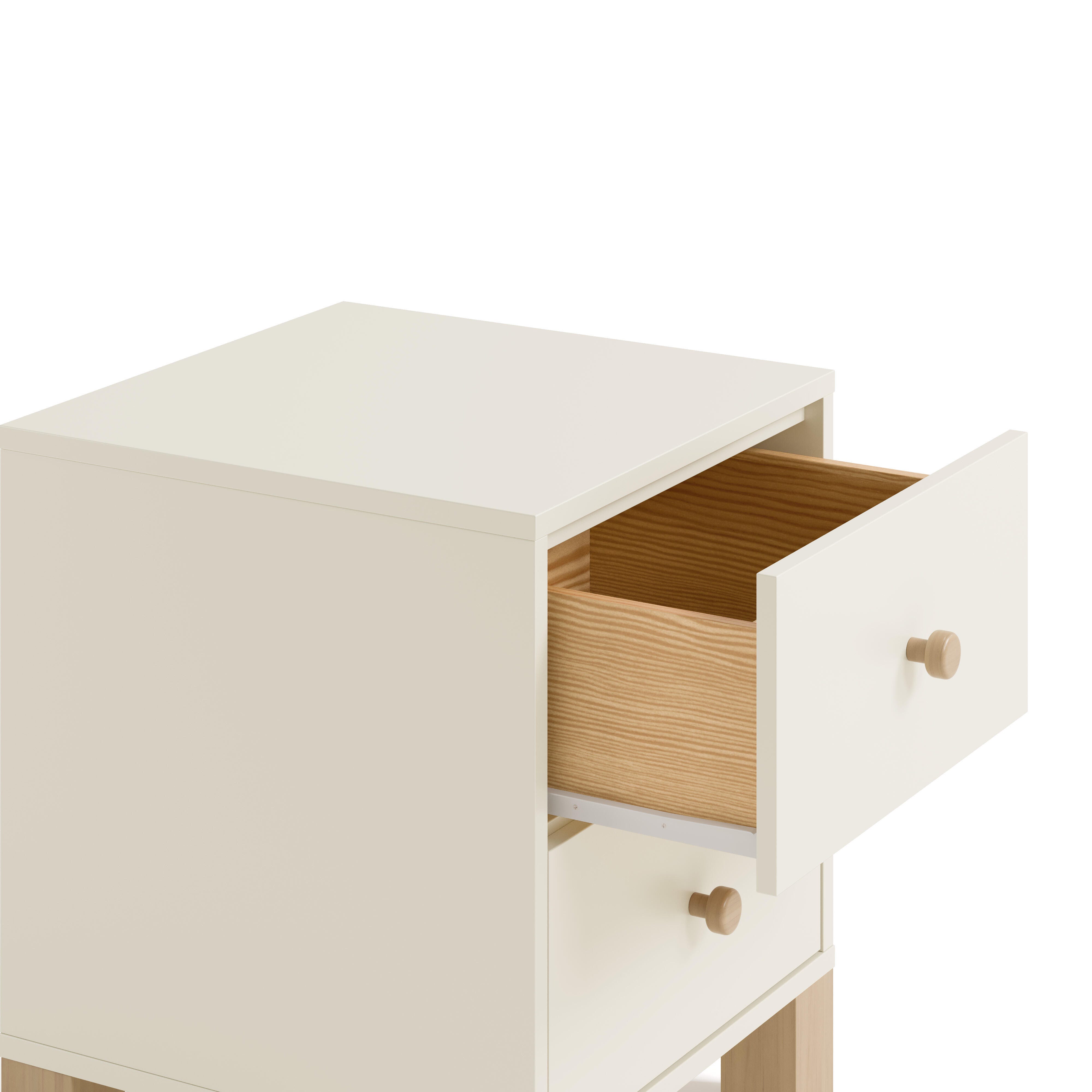 Storkcraft California 18" 2 Drawer Nightstand, Frosted Oat/Driftwood, large