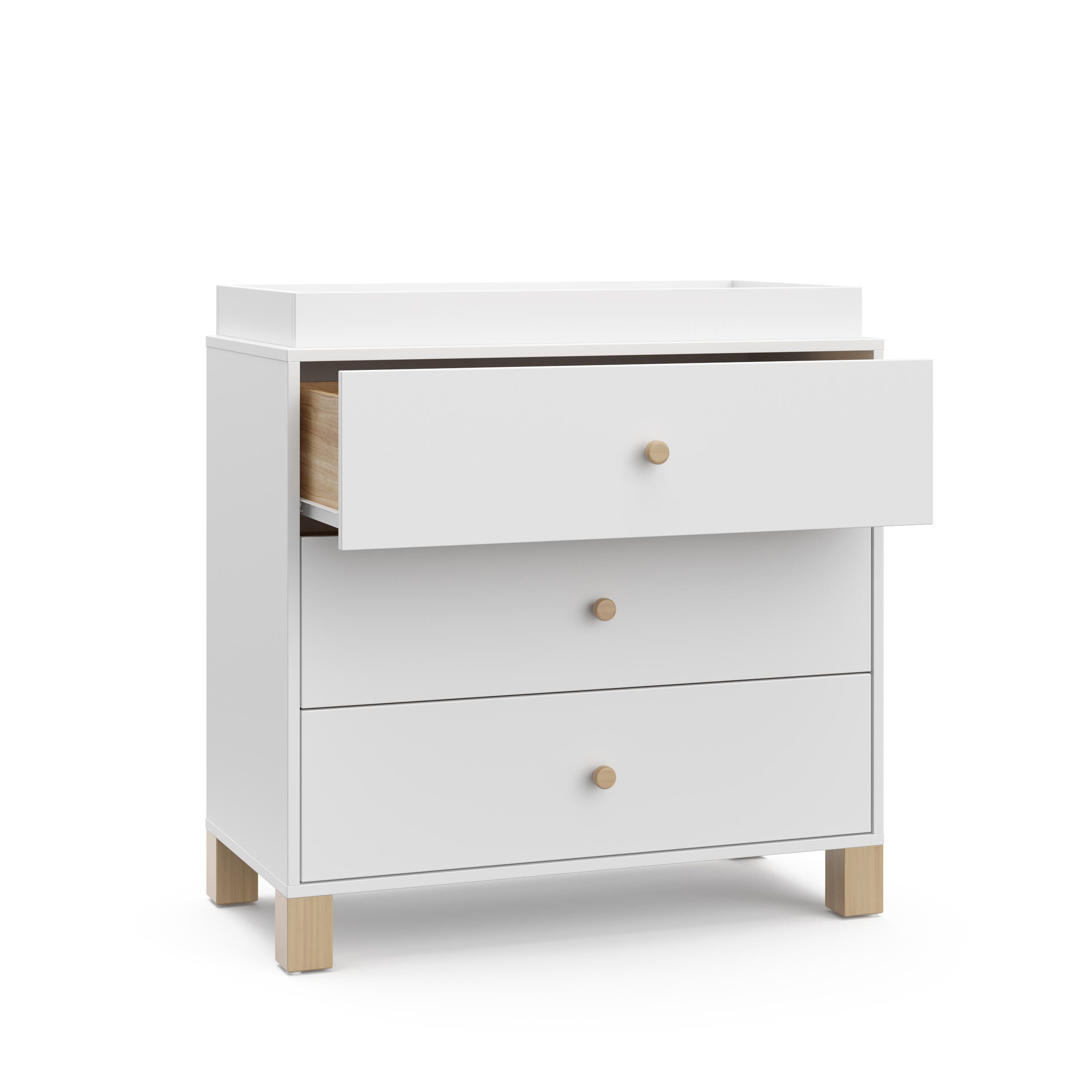 Storkcraft California 3 Drawer Chest of Drawers, White/Driftwood, large