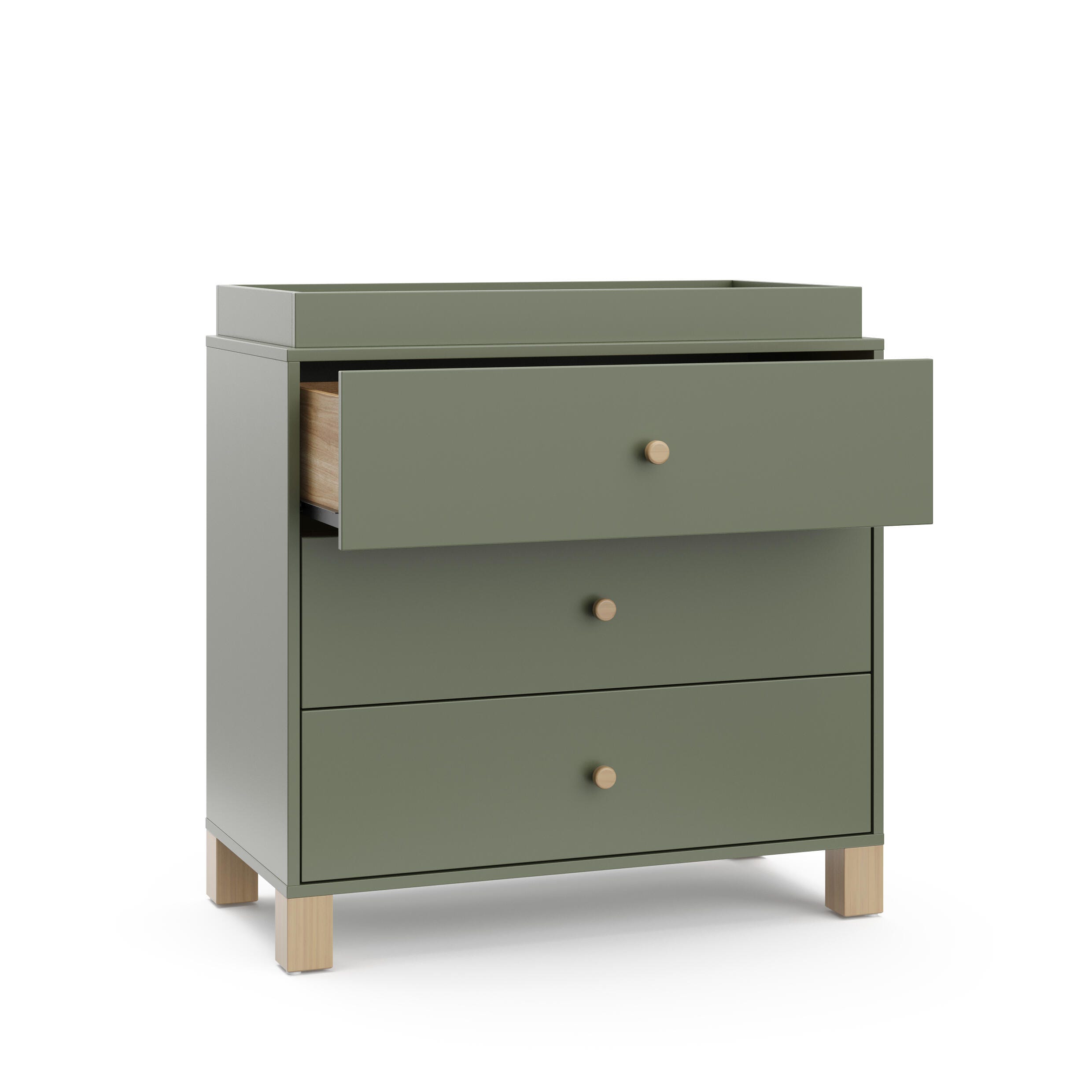 Storkcraft California 3 Drawer Chest of Drawers, Olive/Driftwood, large