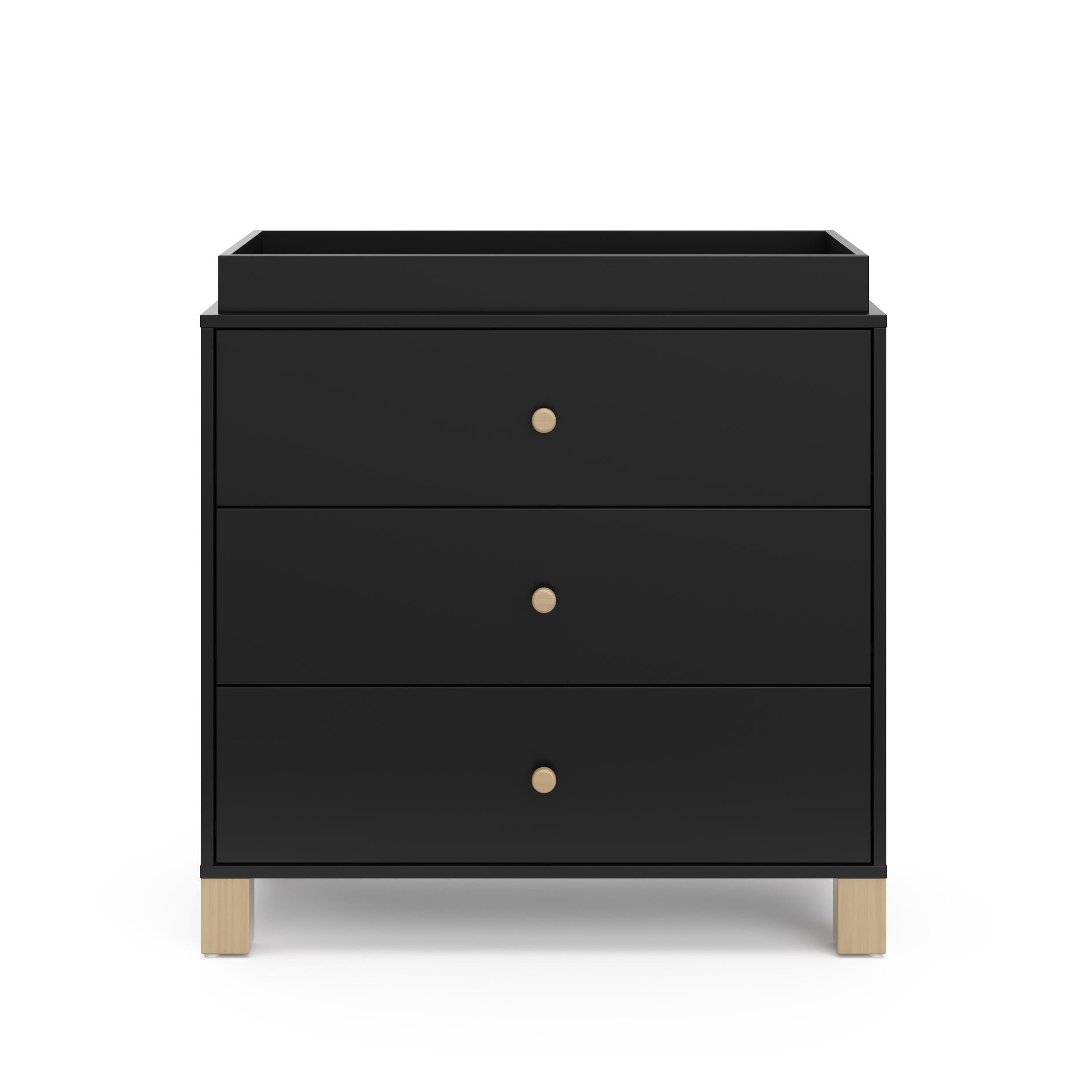 Storkcraft California 3 Drawer Chest of Drawers, Black/Driftwood, large