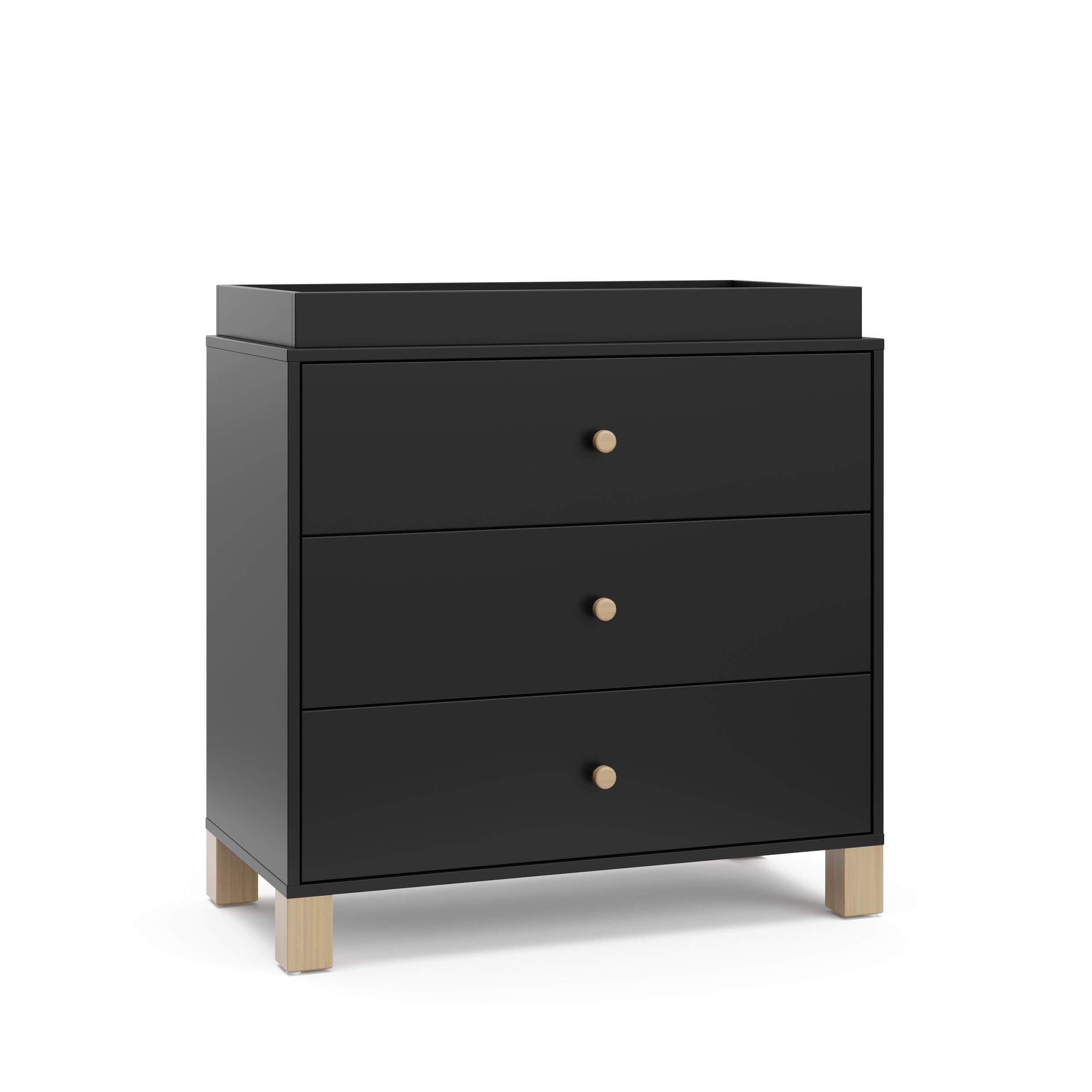 Storkcraft California 3 Drawer Chest of Drawers, Black/Driftwood, large