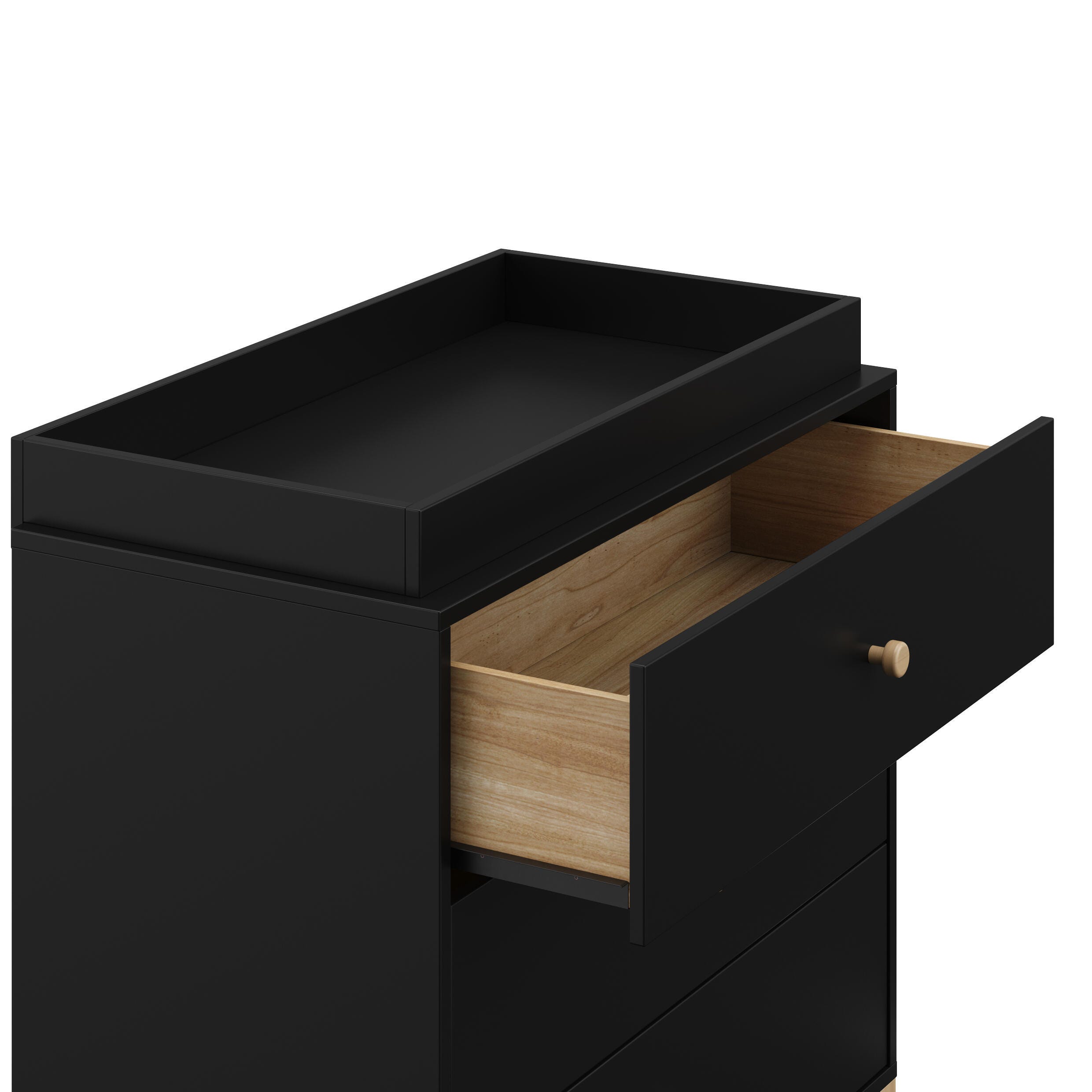 Storkcraft California 3 Drawer Chest of Drawers, Black/Driftwood, large
